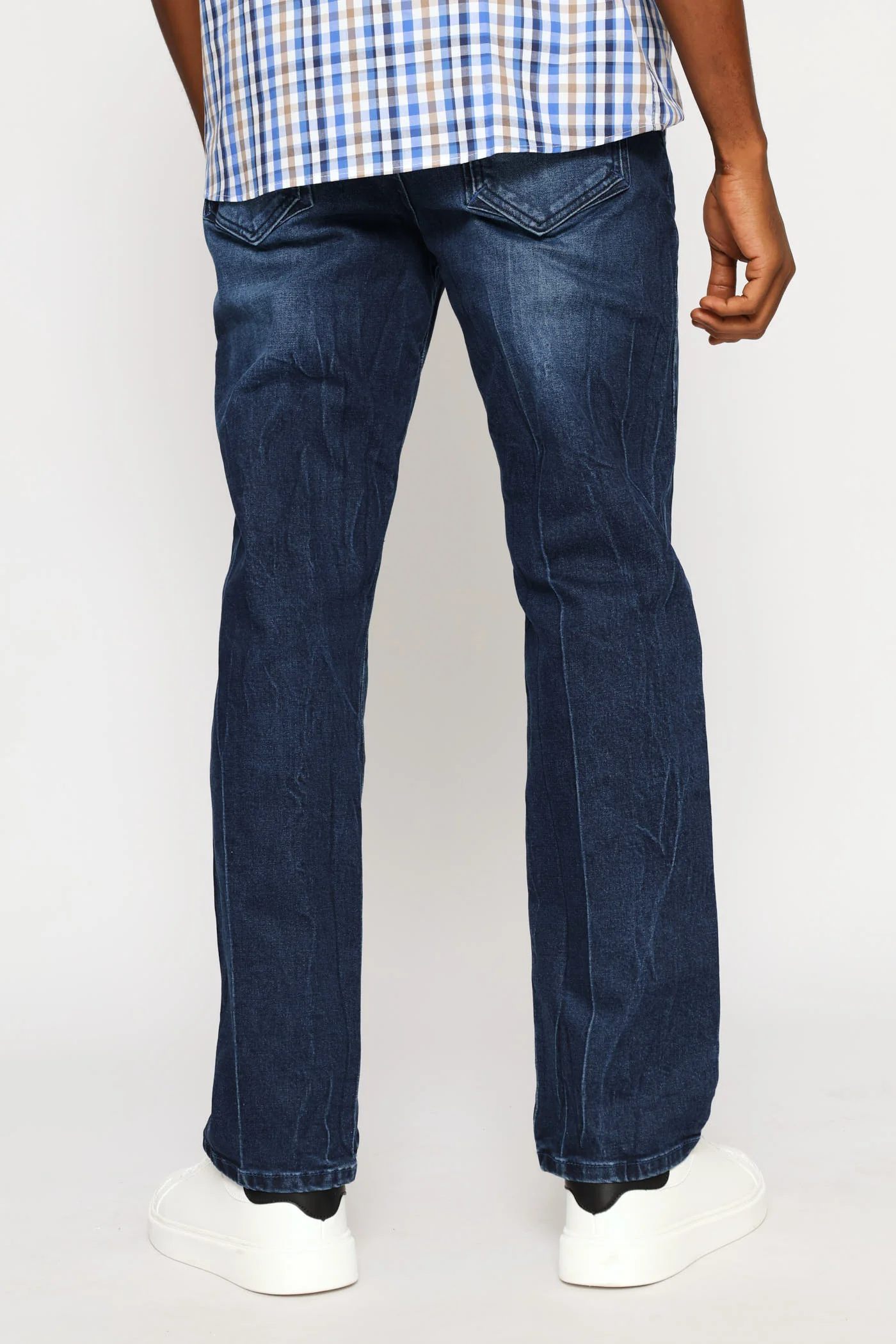 Creased Straight Jean - Dark Wash - Image 4