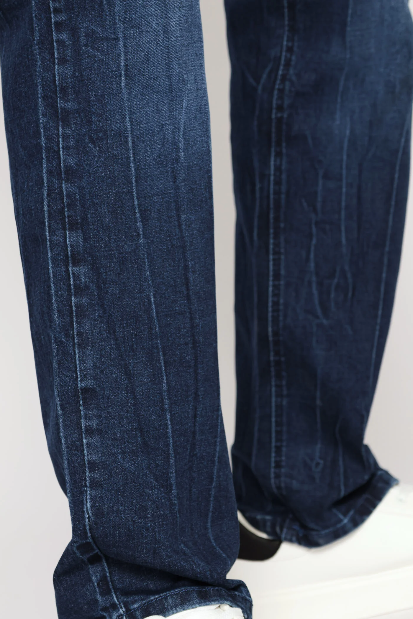 Creased Straight Jean - Dark Wash - Image 5