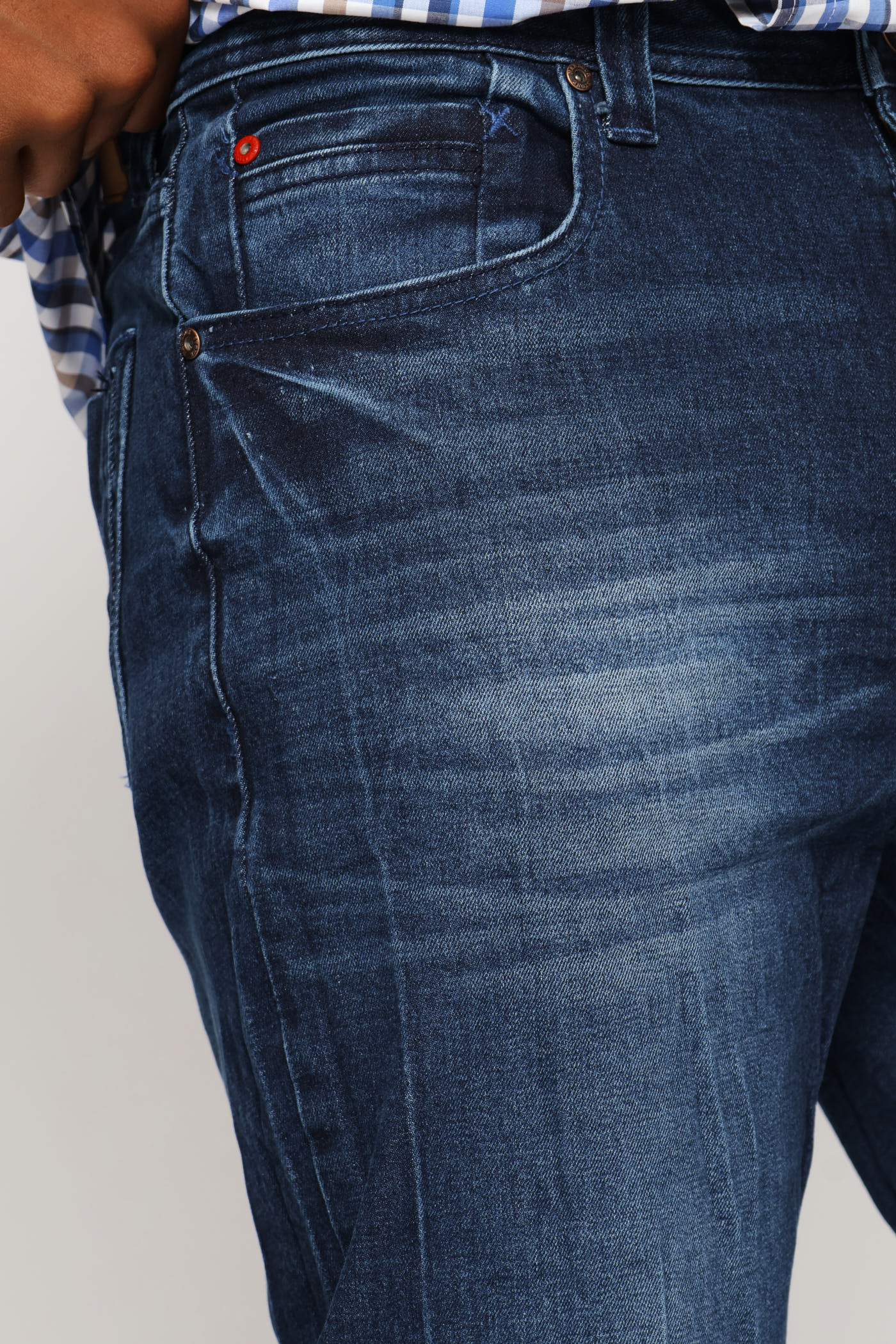 Creased Straight Jean - Dark Wash - Image 6
