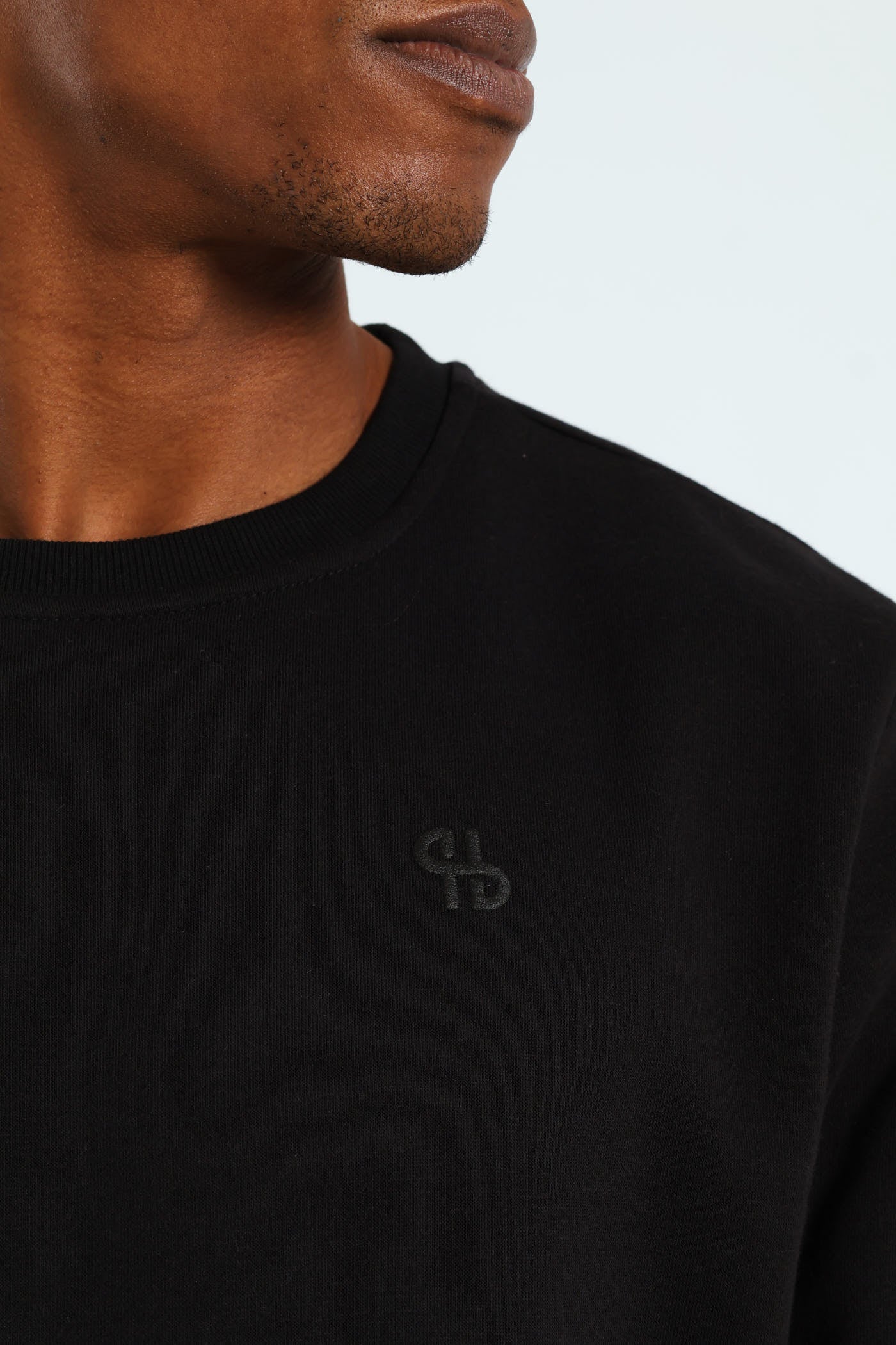 Crew Fleece Sweat Top - Black - Image 2