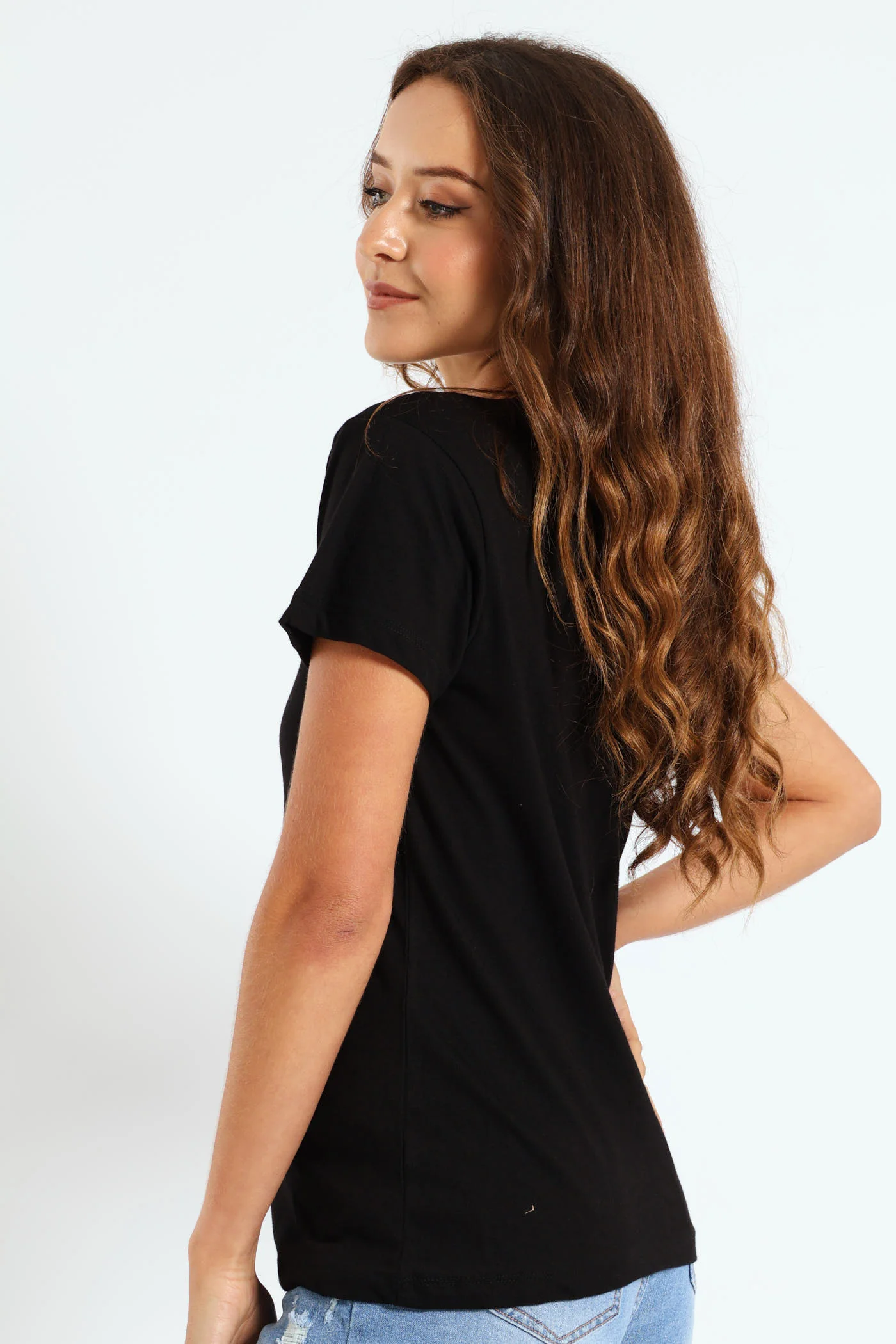 Crew Neck Modal Tee - Black - Image 2