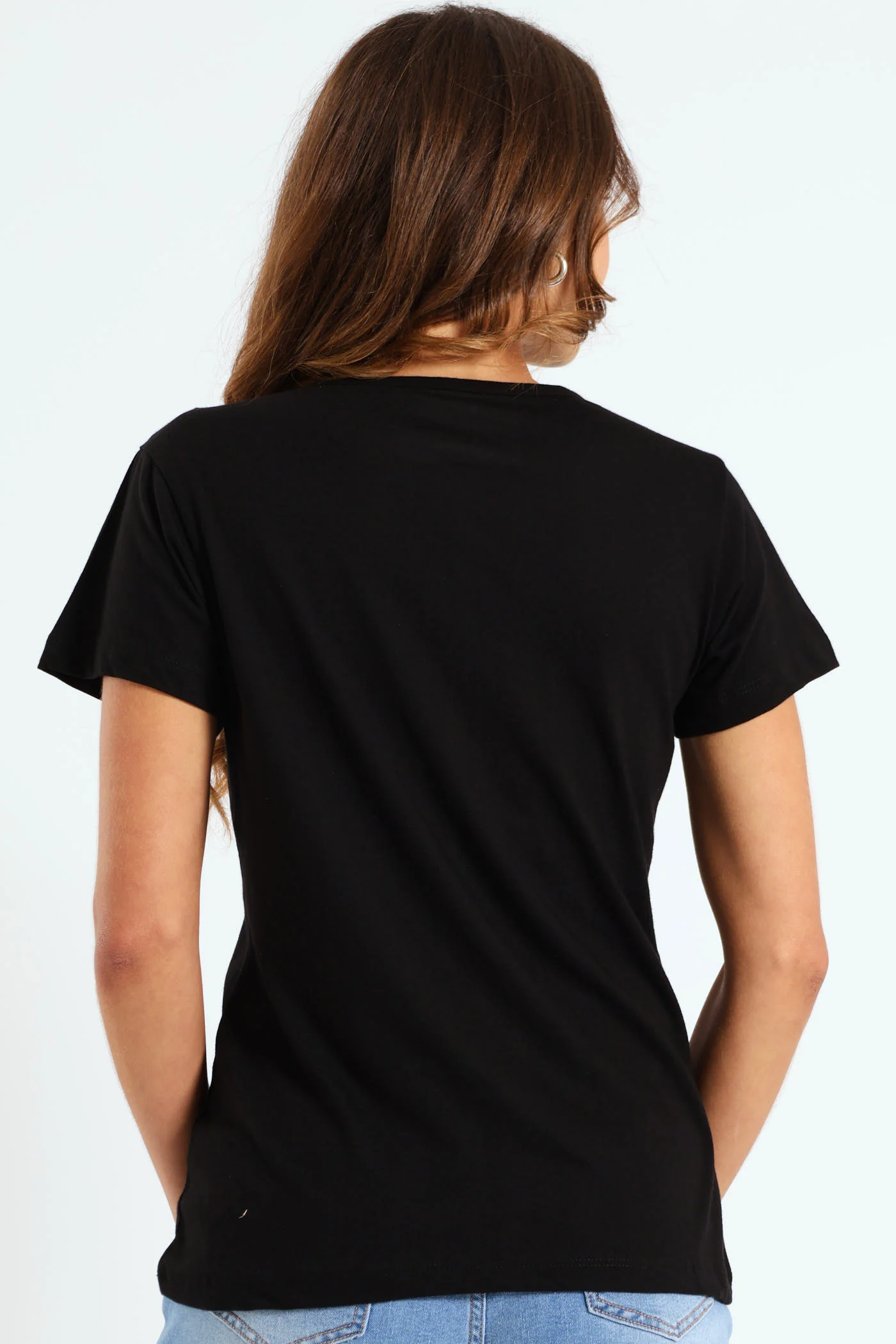 Crew Neck Modal Tee - Black - Image 3