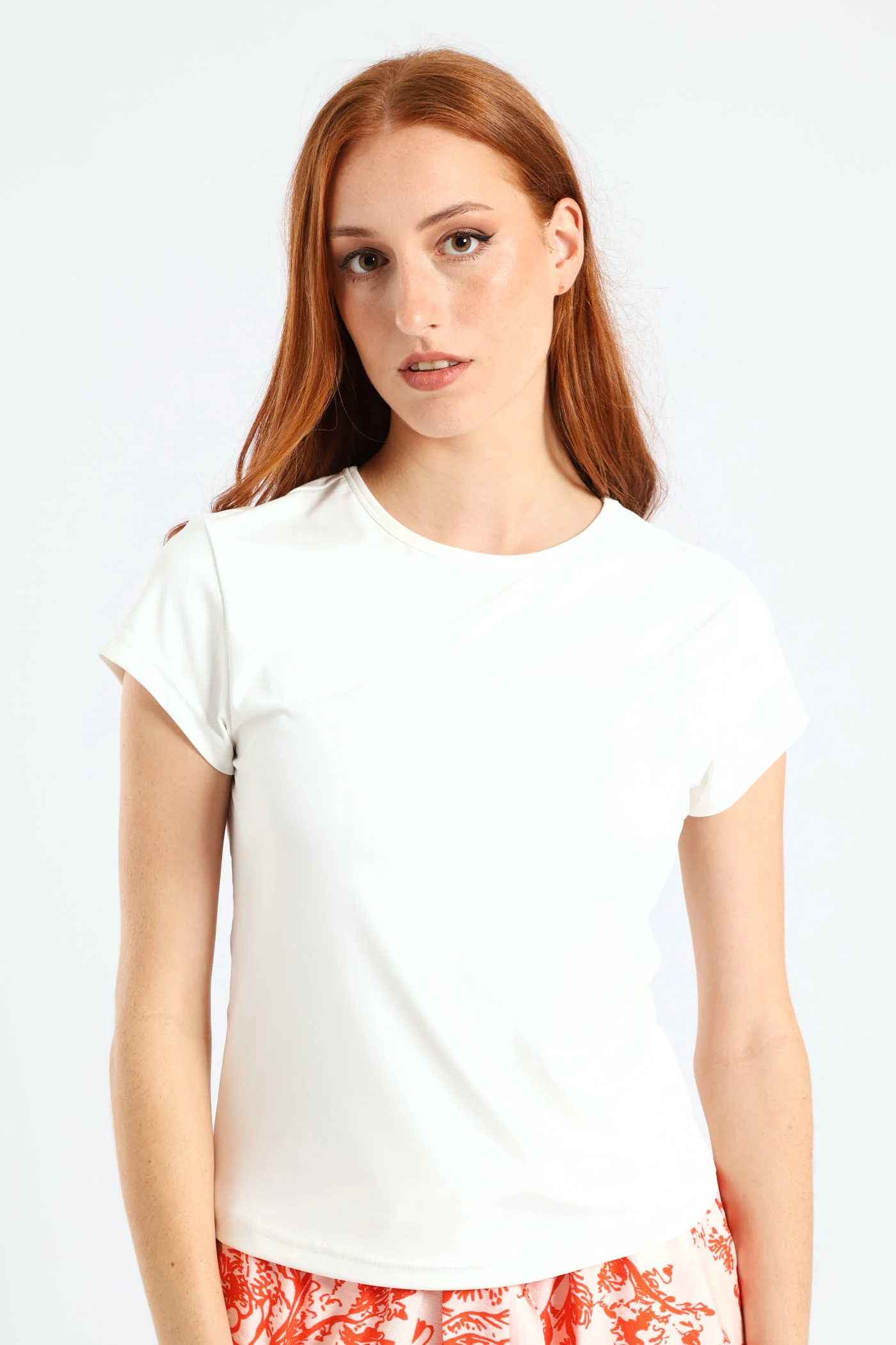 Crew Neck Polyamide Tee - Milk - Image 2