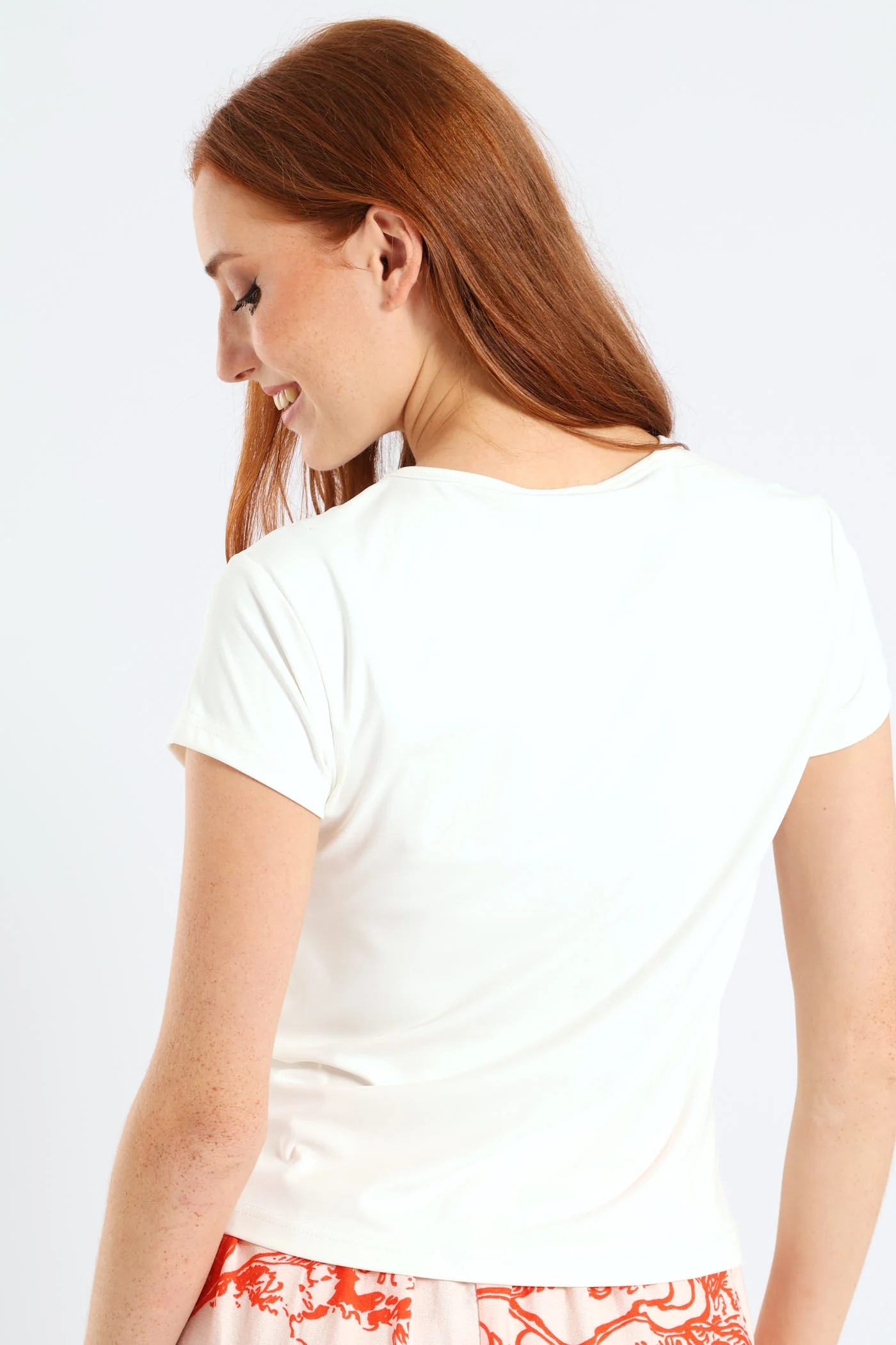 Crew Neck Polyamide Tee - Milk - Image 4