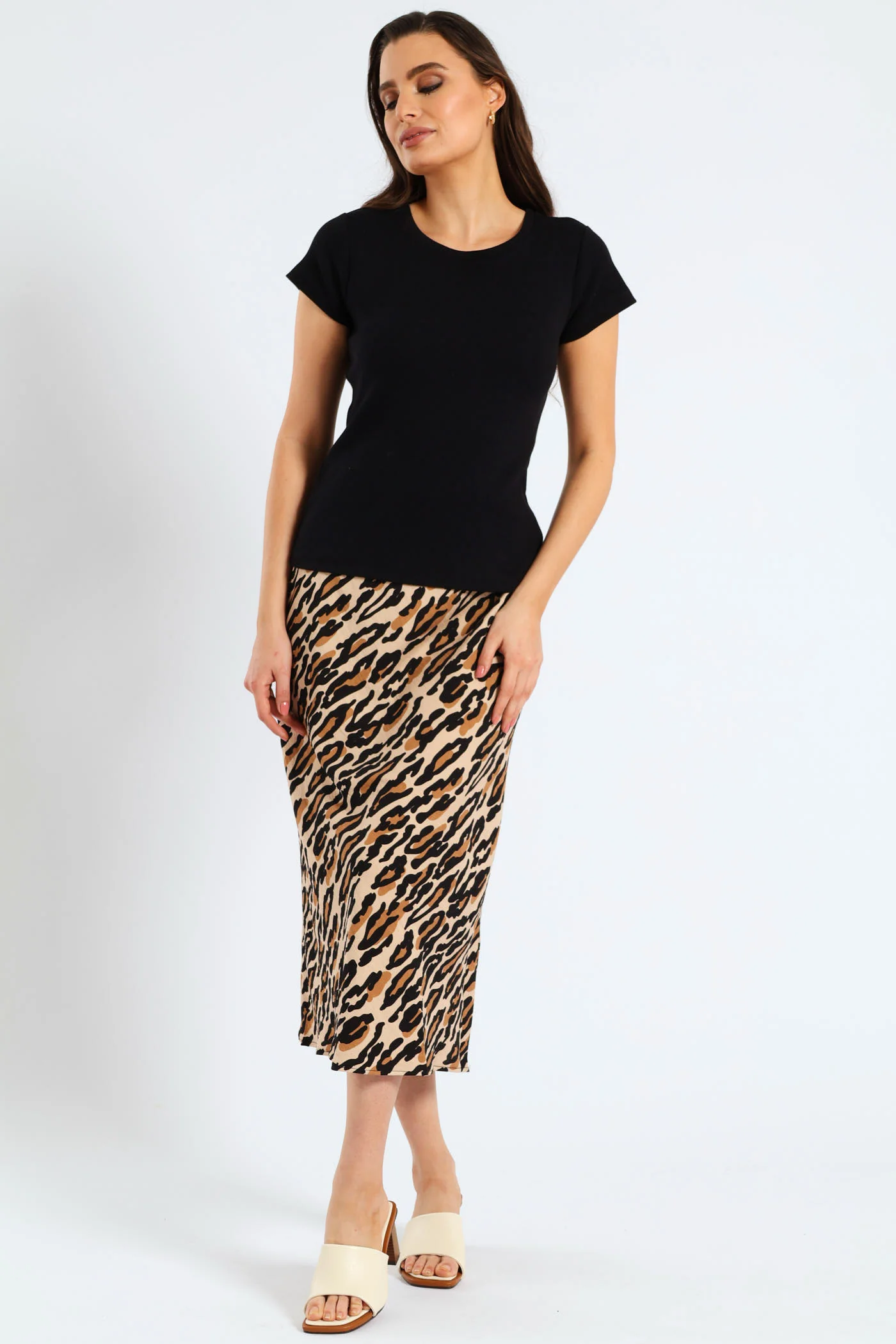 Crew Rib Fitted Tee - Black - Image 3