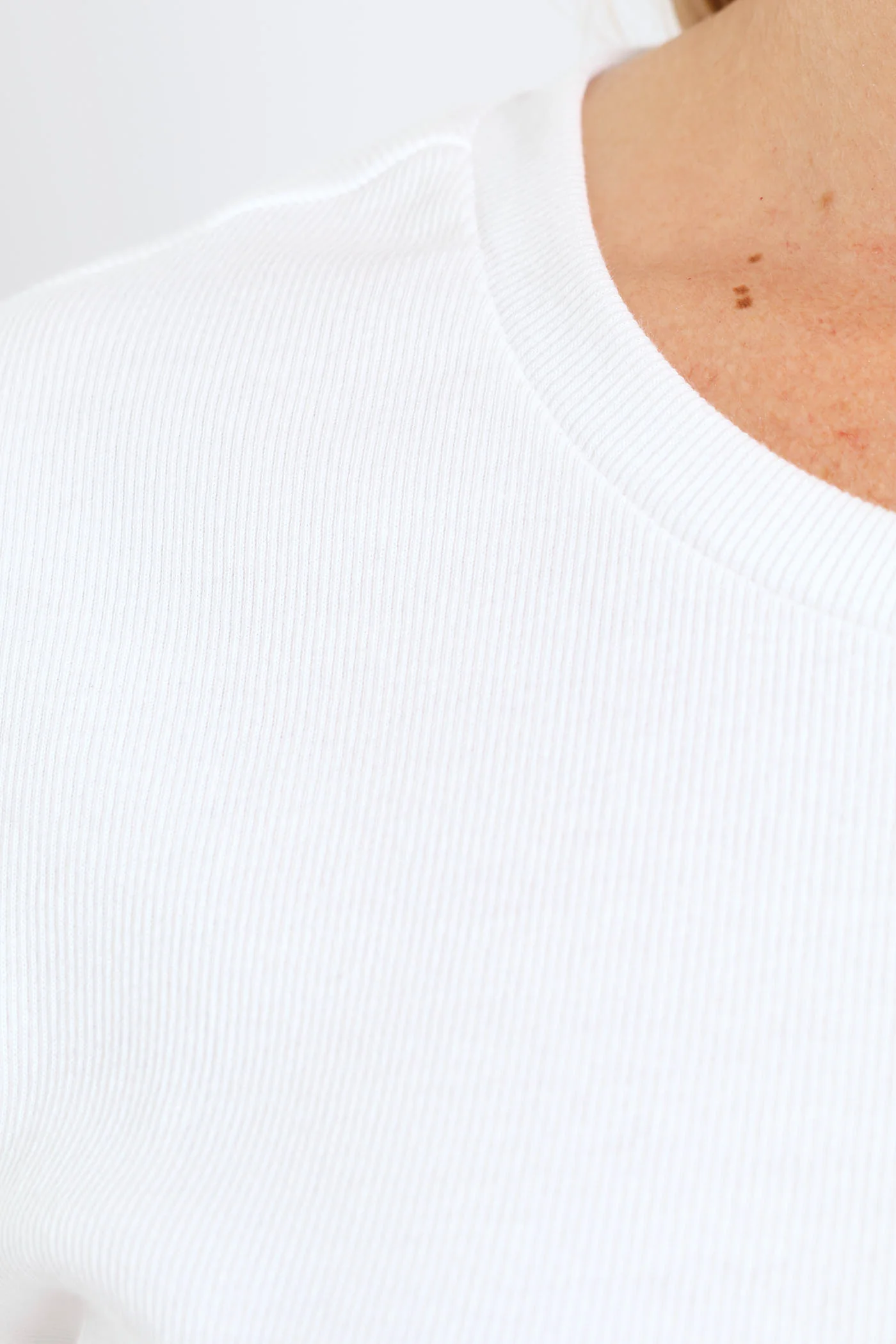 Crew Rib Fitted Tee - White - Image 4