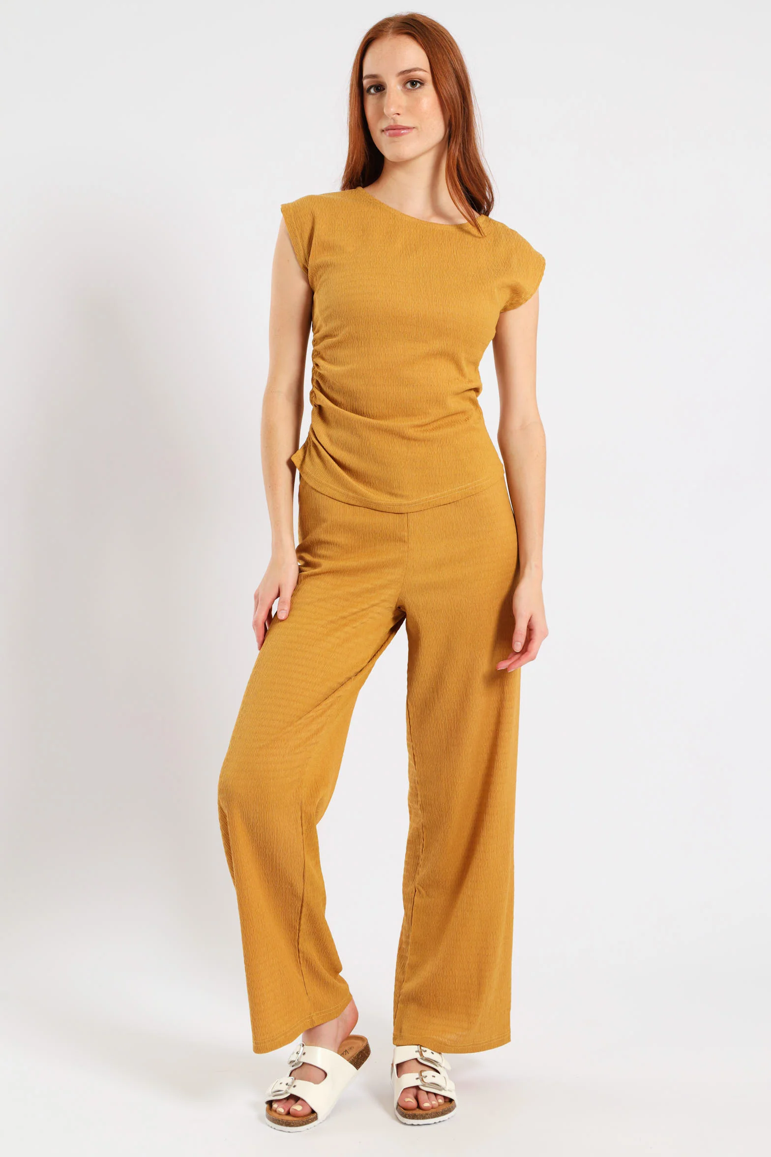 Crinkle Muscle Tee - Ochre - Image 2