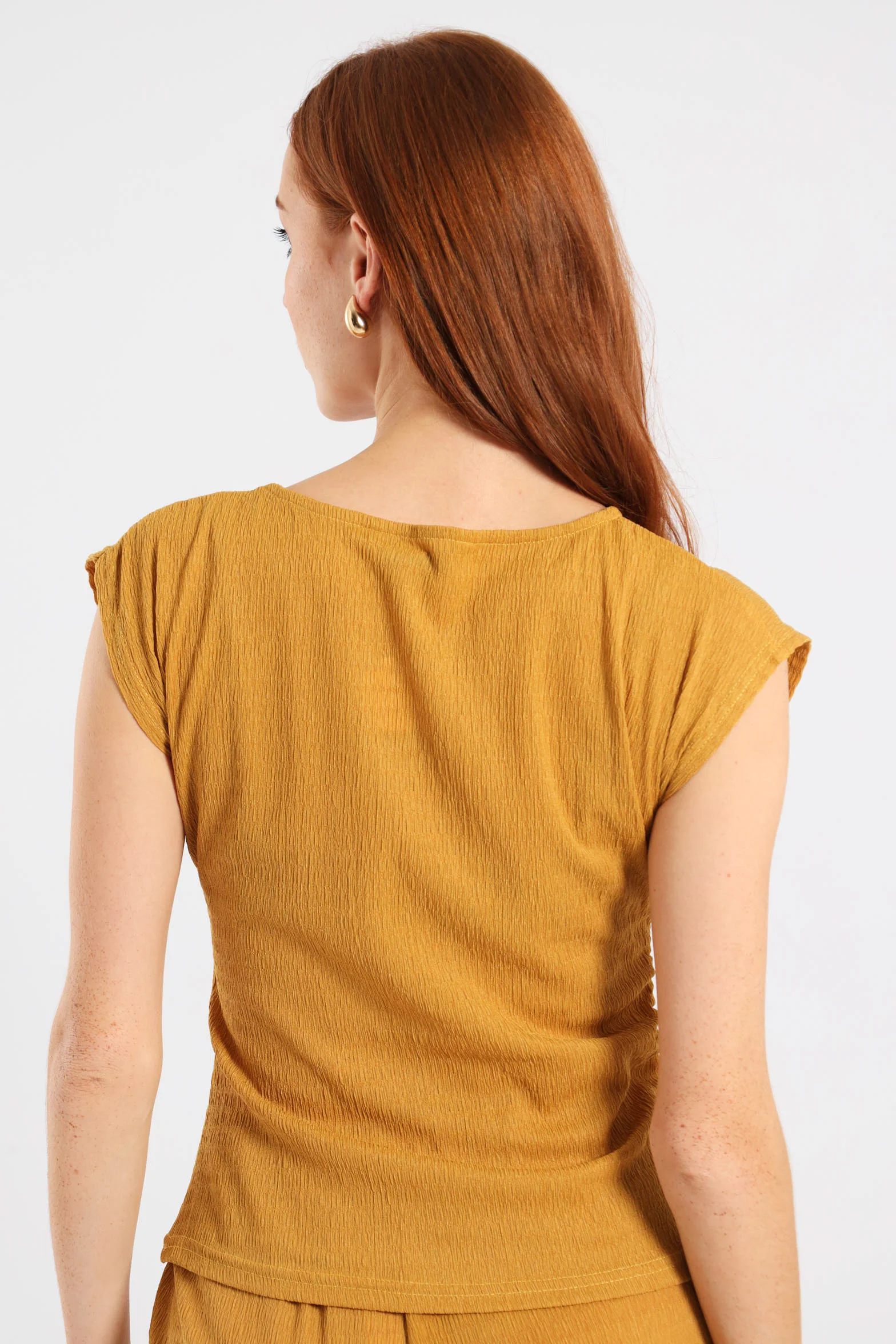 Crinkle Muscle Tee - Ochre - Image 6