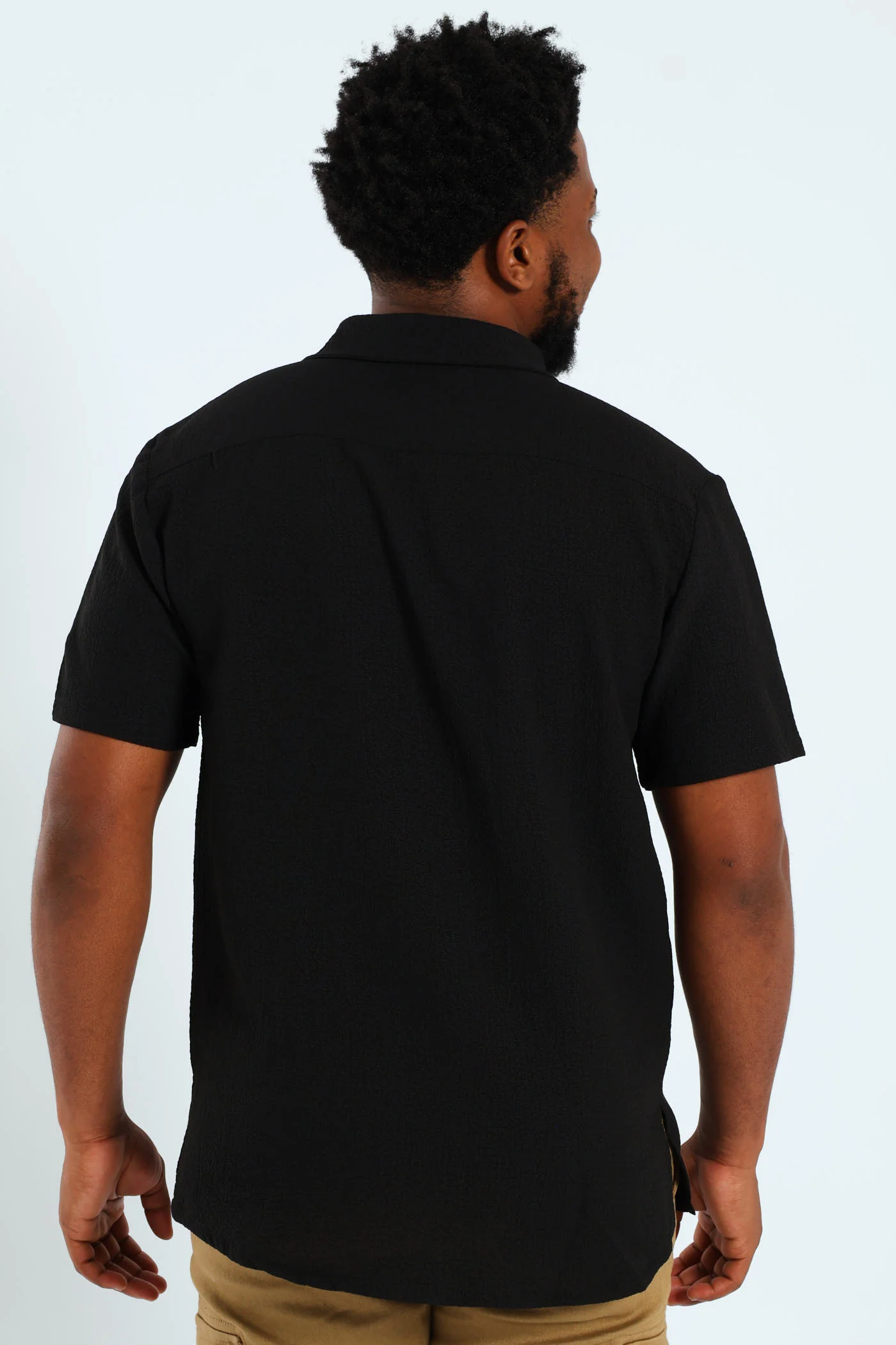Crinkle Shirt - Black - Image 3