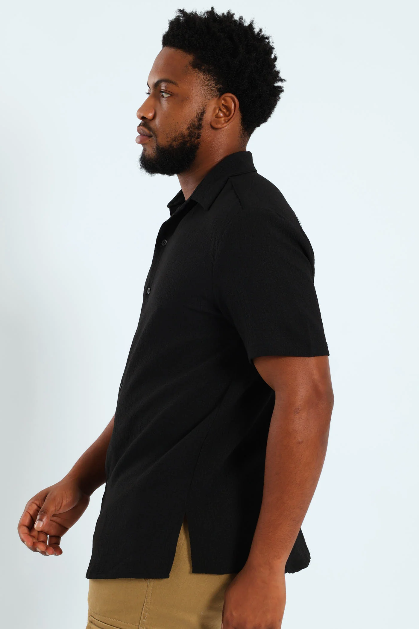 Crinkle Shirt - Black - Image 4