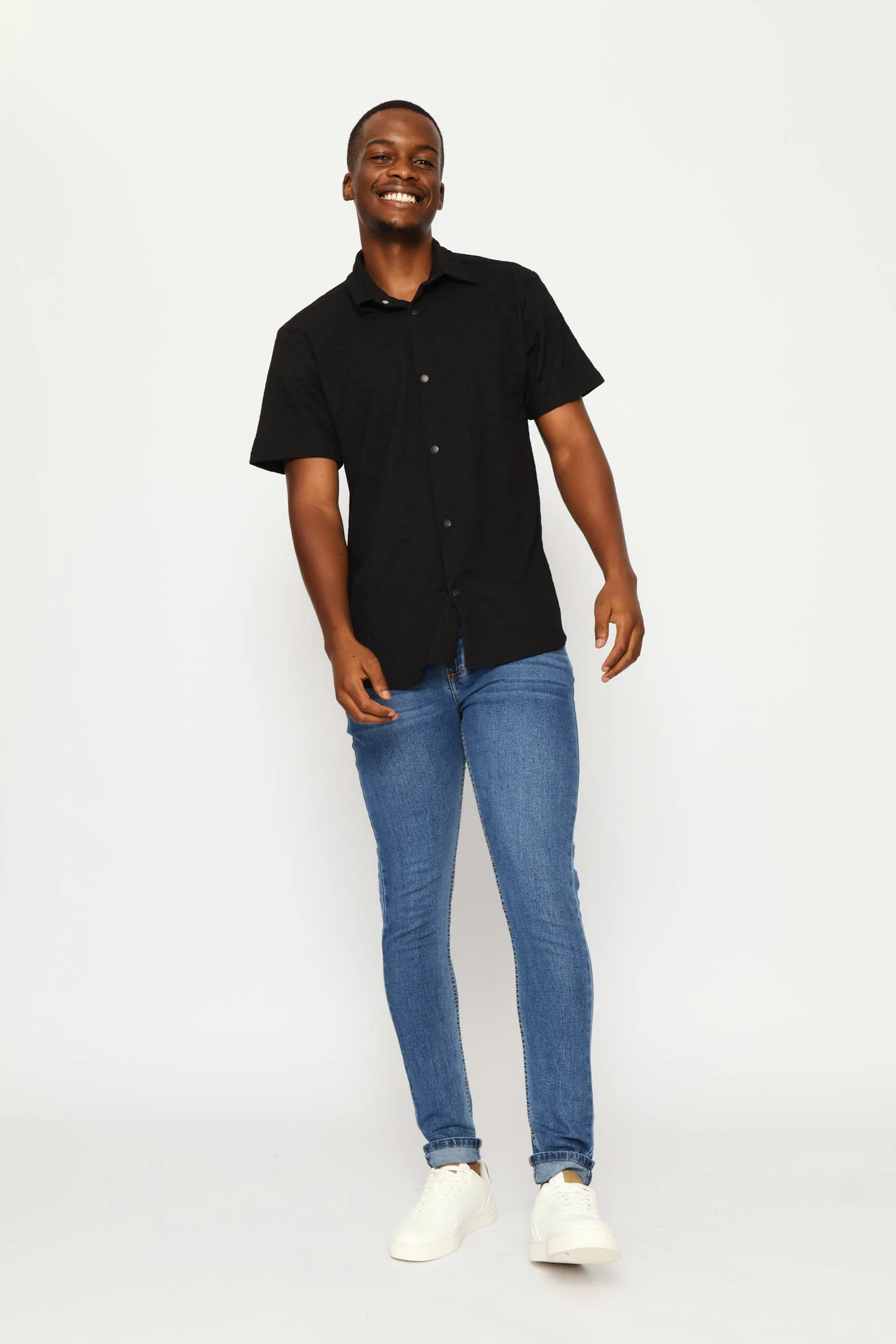 Crinkle Shirt - Black - Image 5