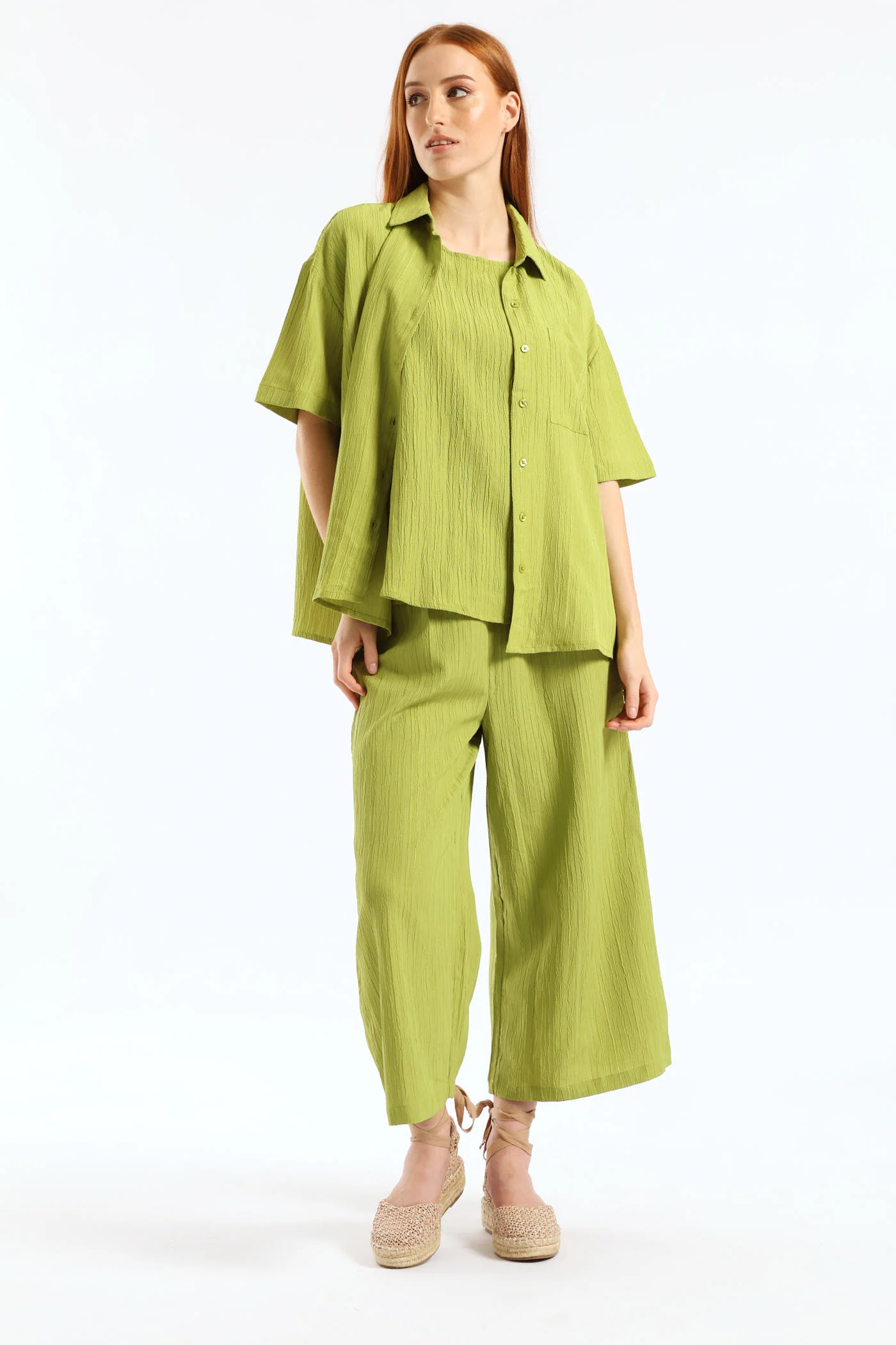 Crinkle Shirt - Chartreuse - Image 2