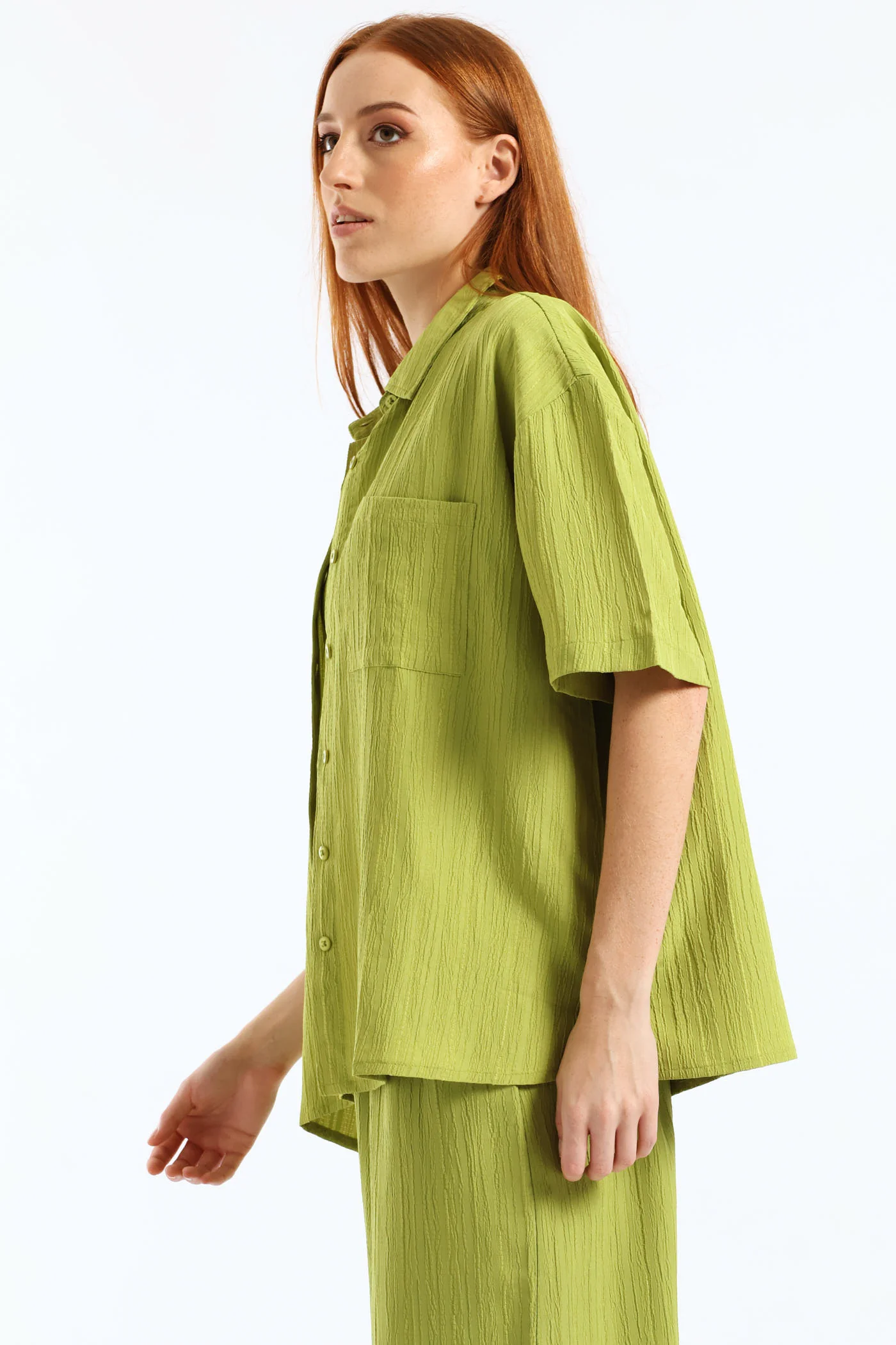 Crinkle Shirt - Chartreuse - Image 3