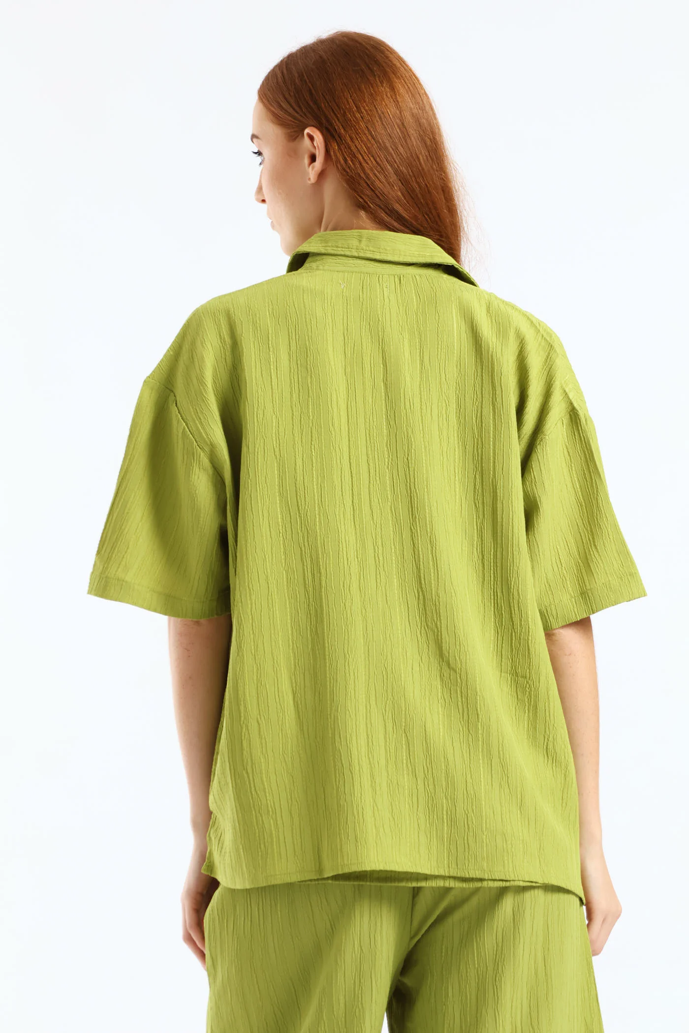 Crinkle Shirt - Chartreuse - Image 4