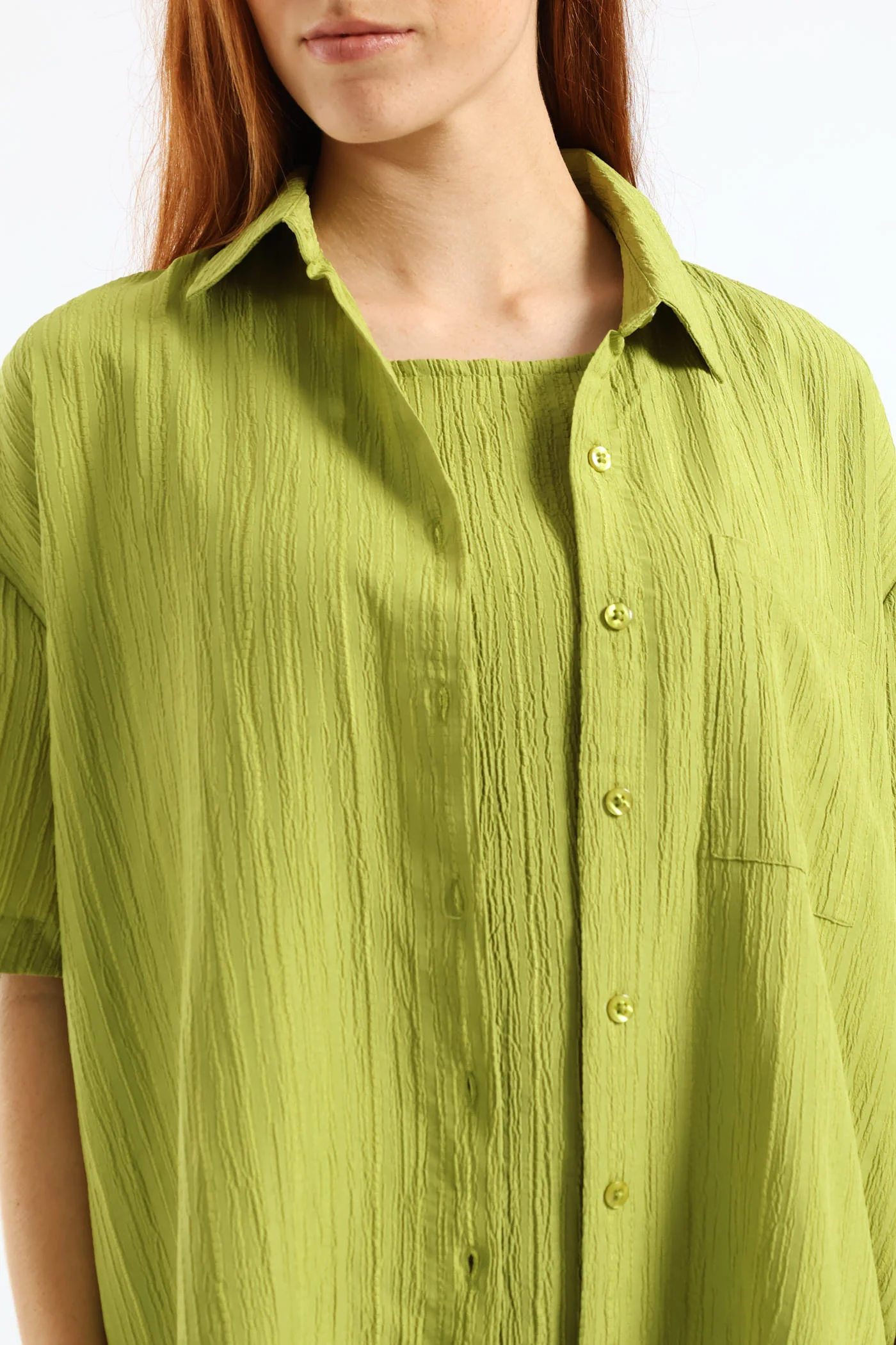 Crinkle Shirt - Chartreuse - Image 5