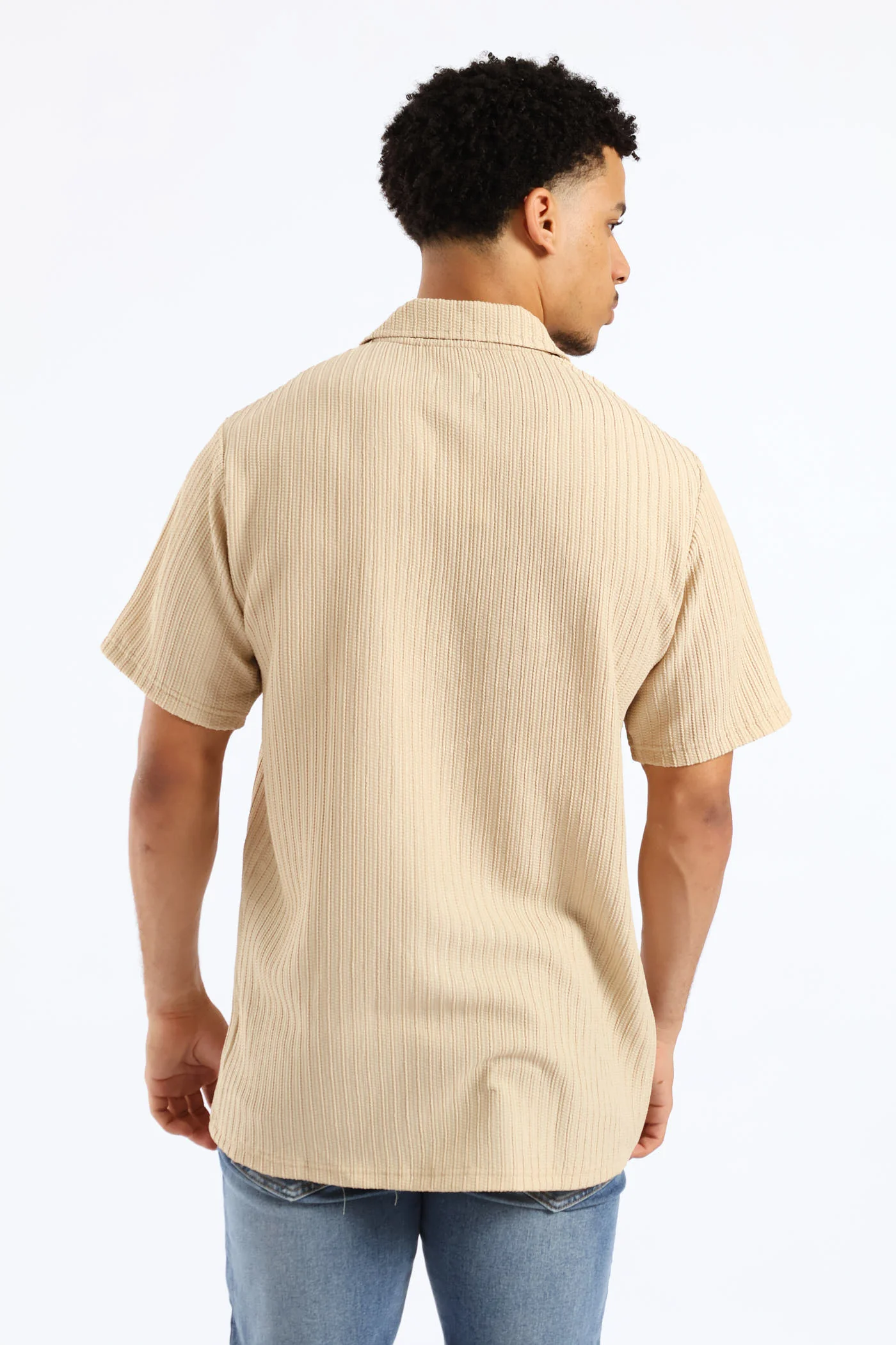 Crinkle Shirt - Stone - Image 3
