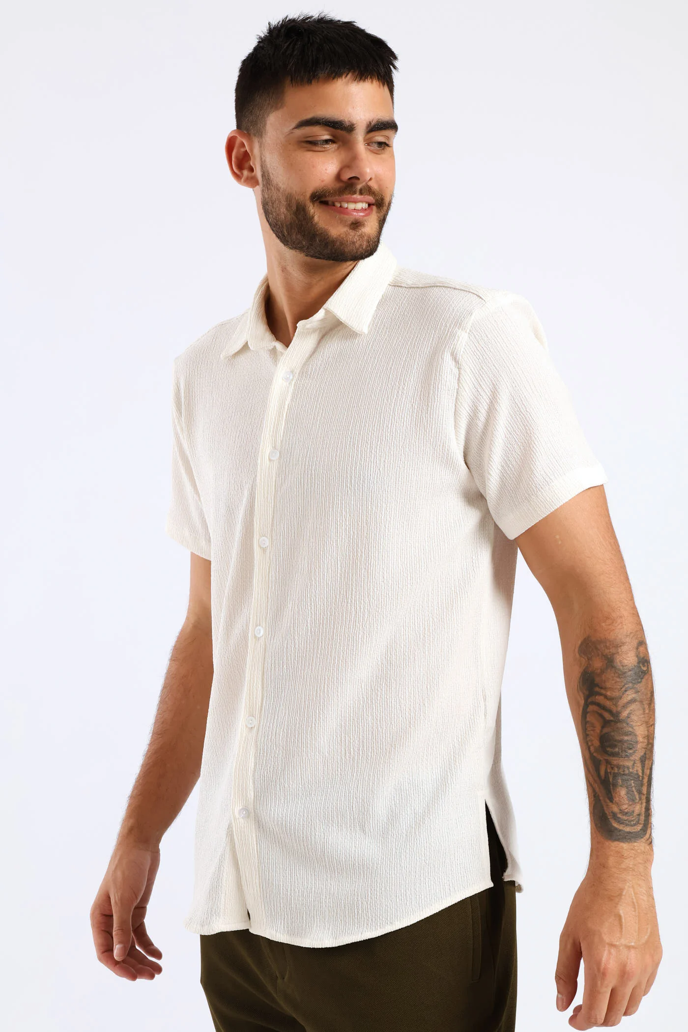 Crinkle Shirt - White - Image 3