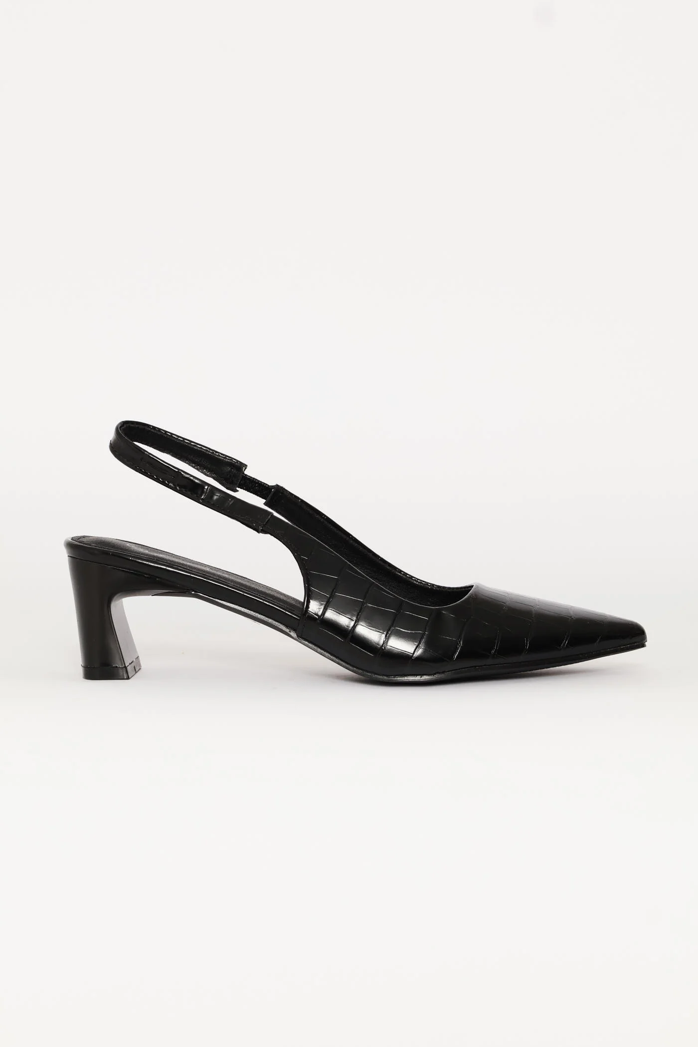 Croc Slingback Heel - Black - Image 2