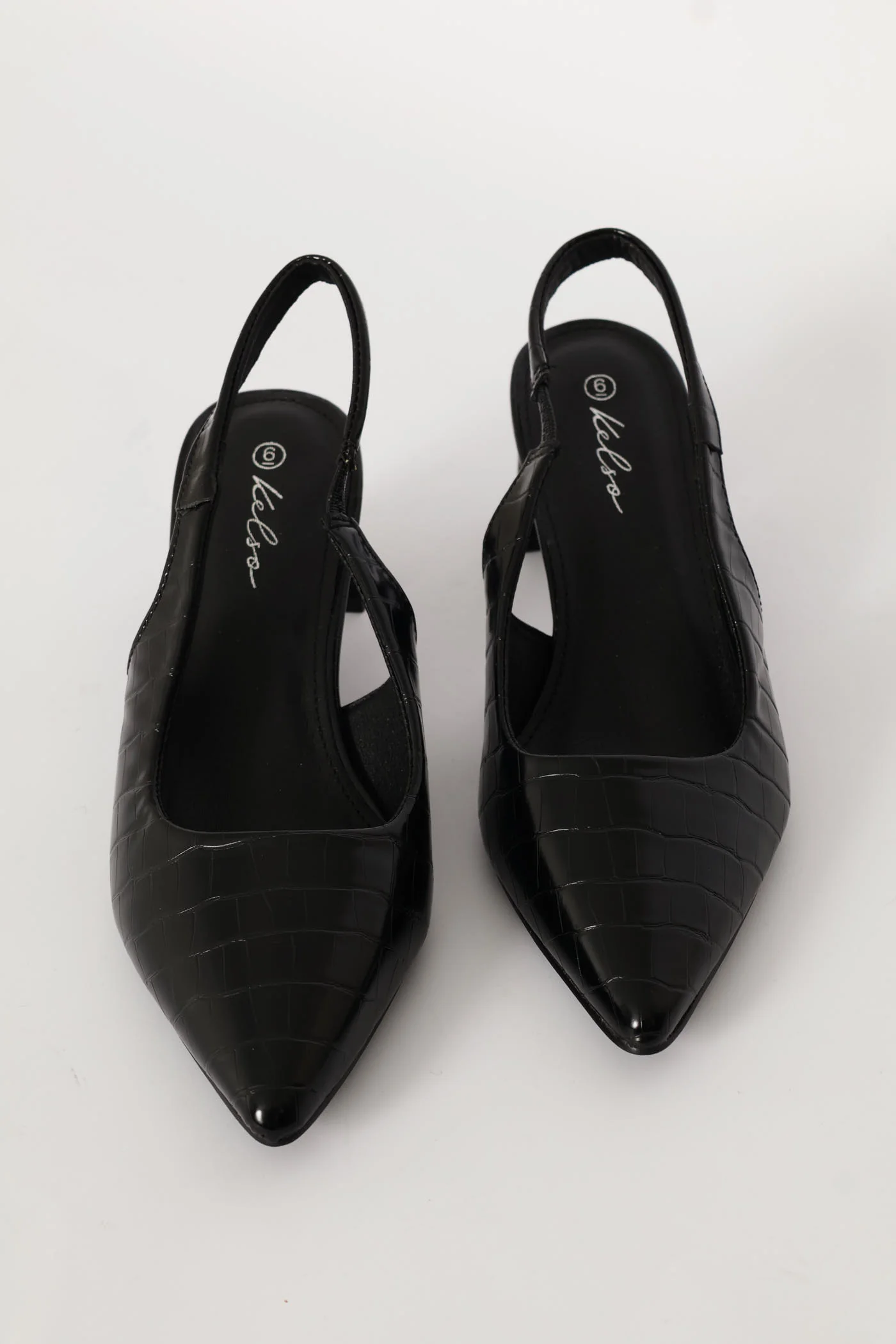 Croc Slingback Heel - Black - Image 4