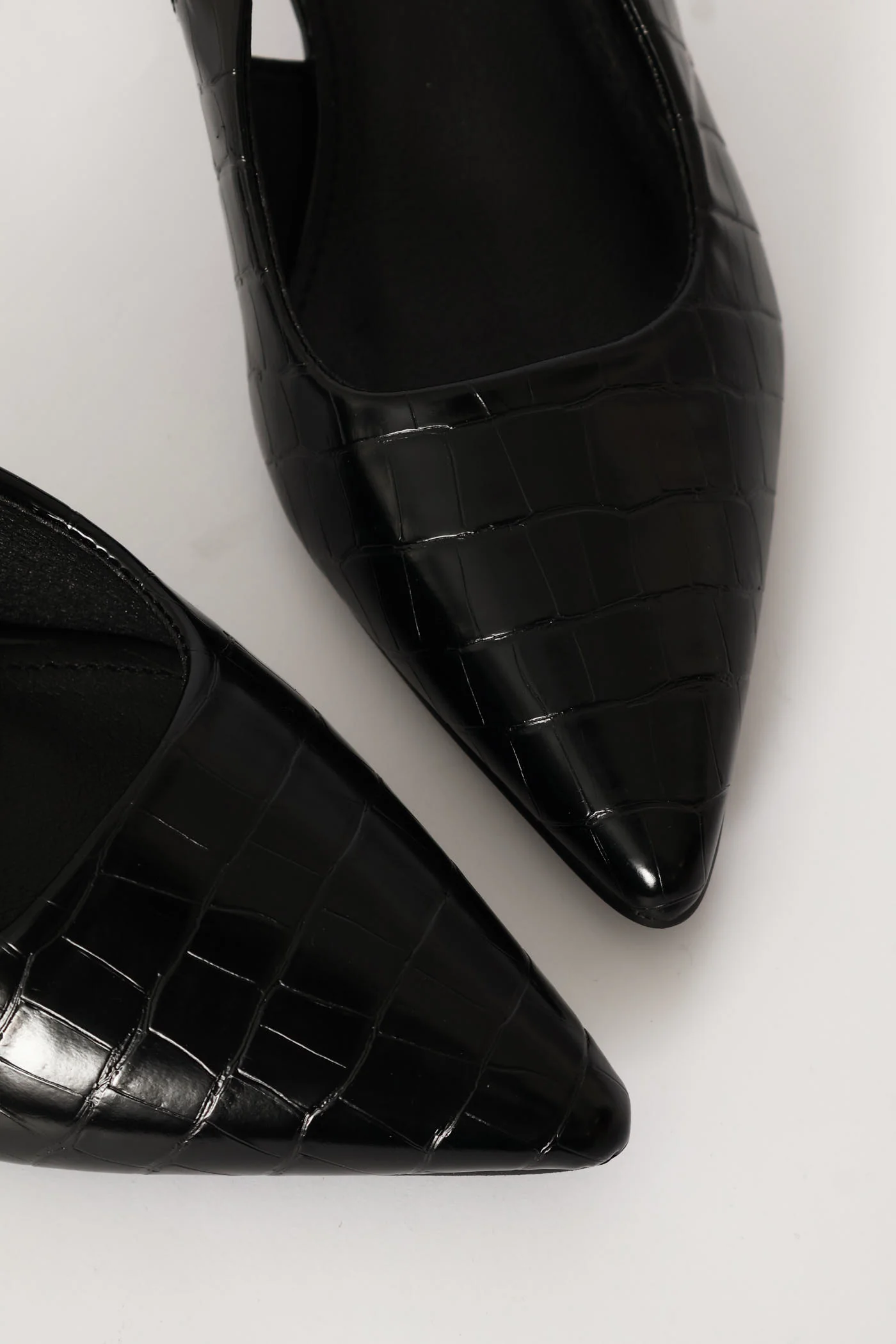 Croc Slingback Heel - Black - Image 5