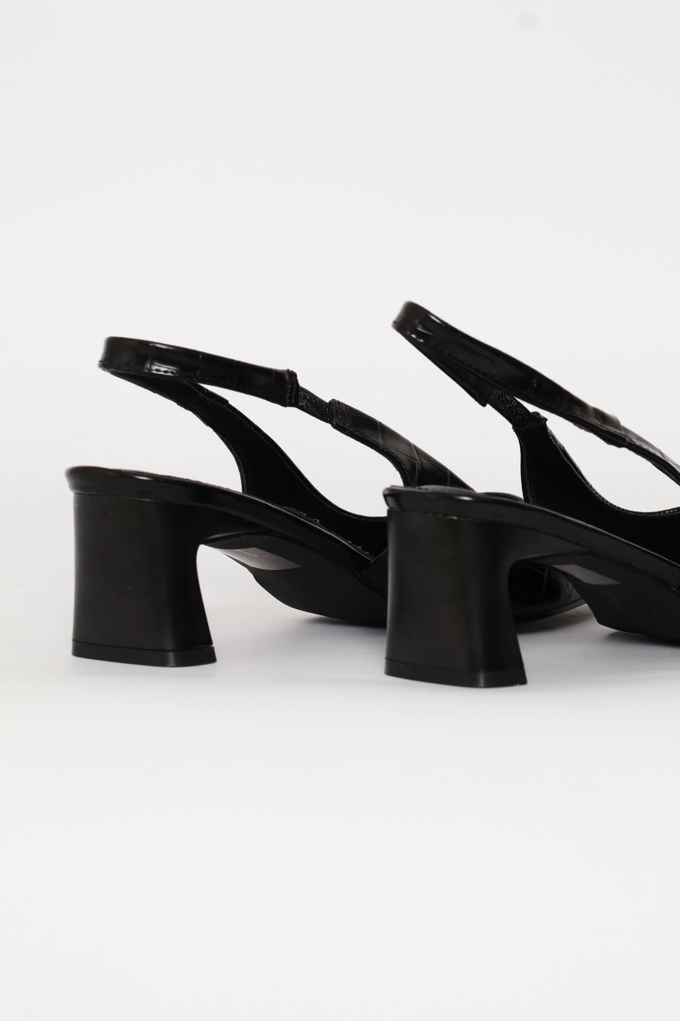 Croc Slingback Heel - Black - Image 6