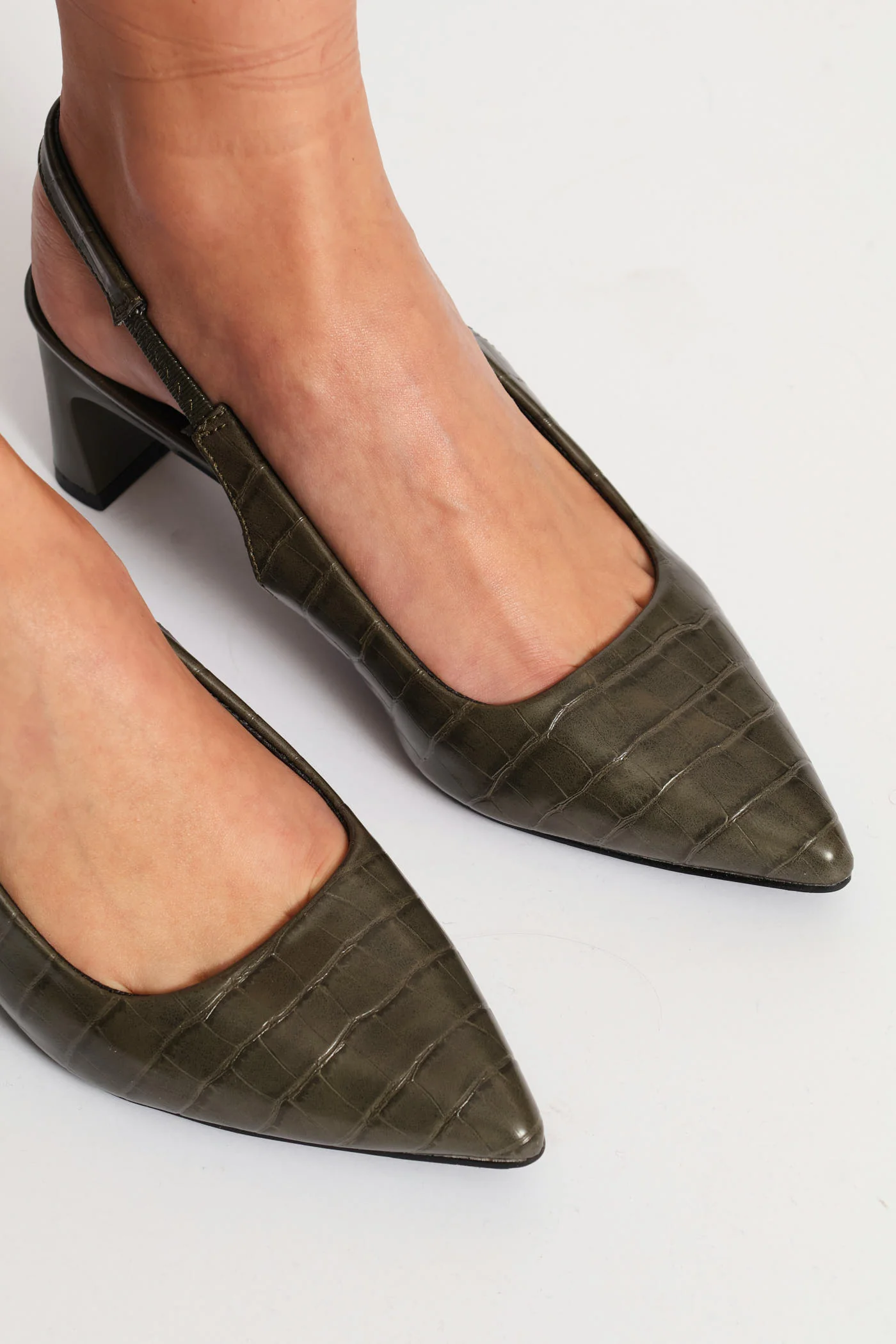 Croc Slingback Mule - Fatigue - Image 2