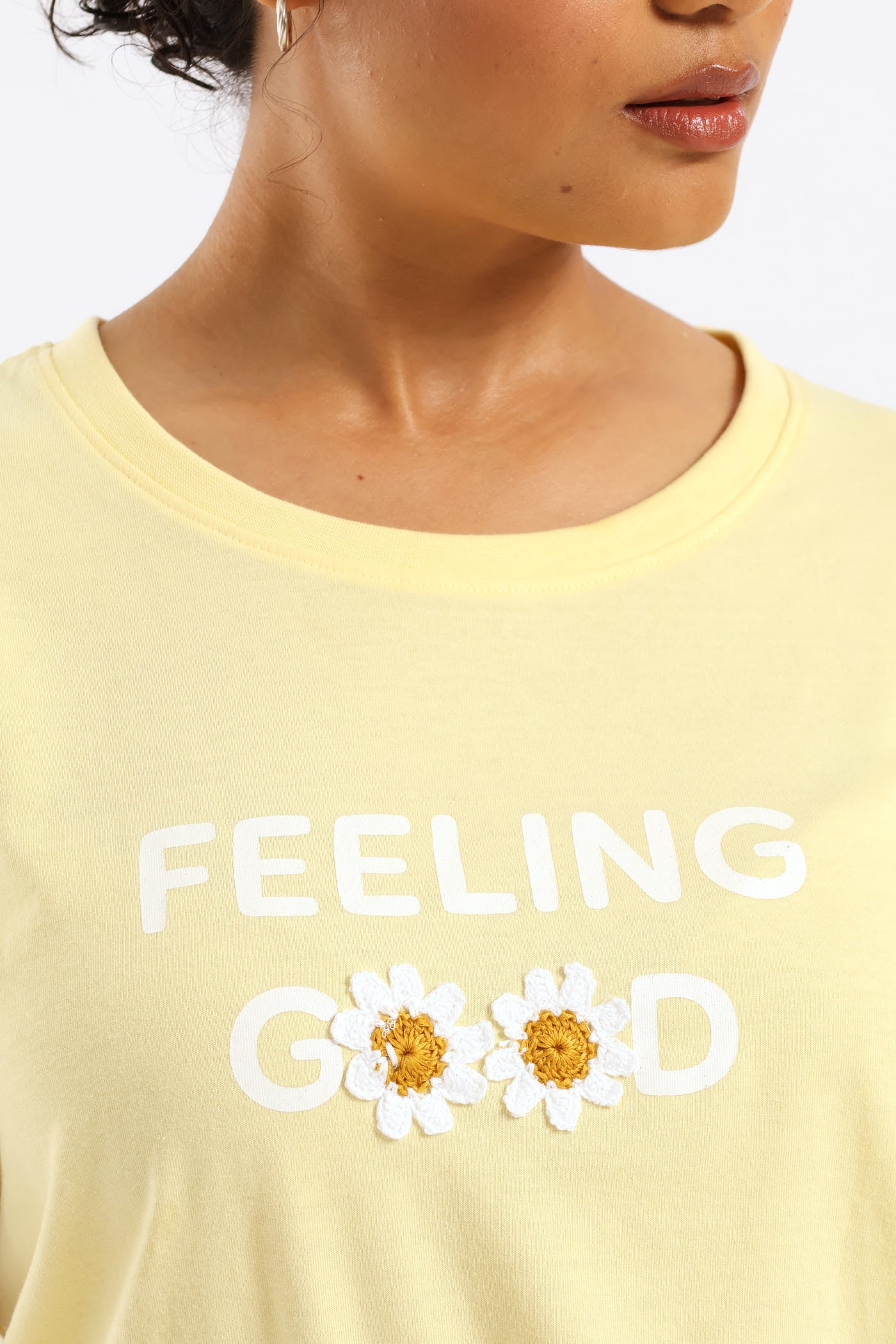 Crochet Daisy Knit Short Set - Yellow - Image 2