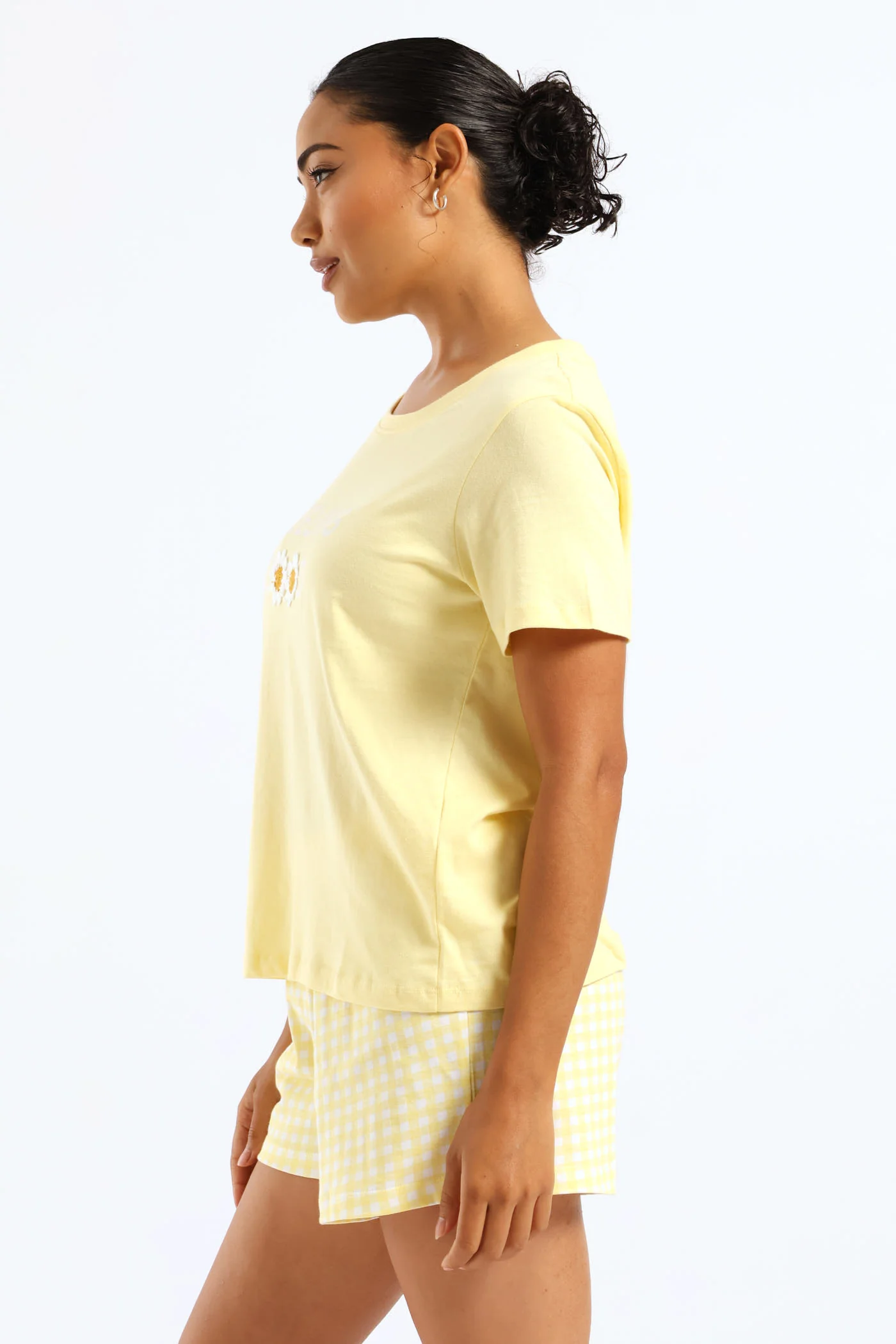 Crochet Daisy Knit Short Set - Yellow - Image 5
