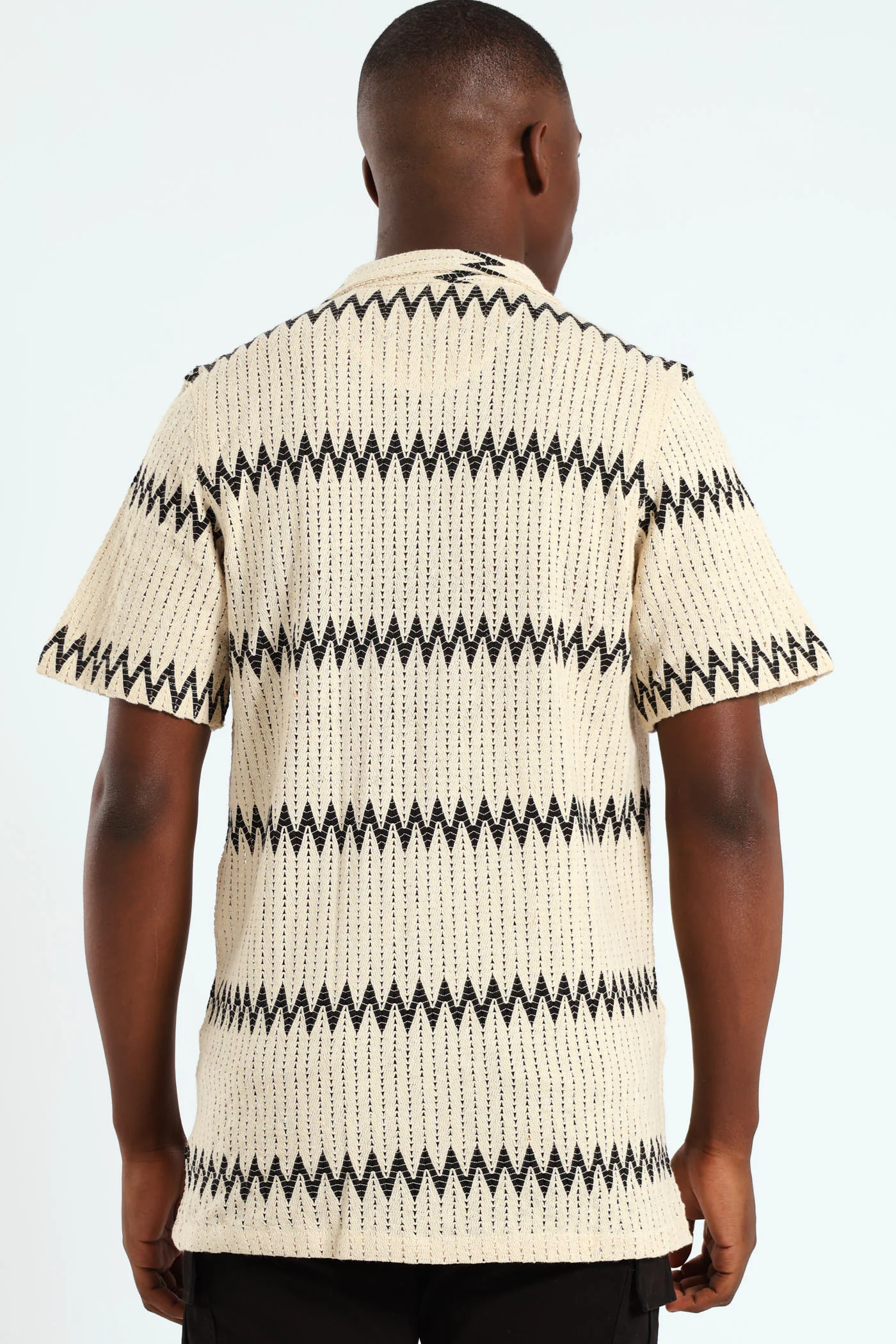 Crochet Knit Shirt - Off White - Image 4