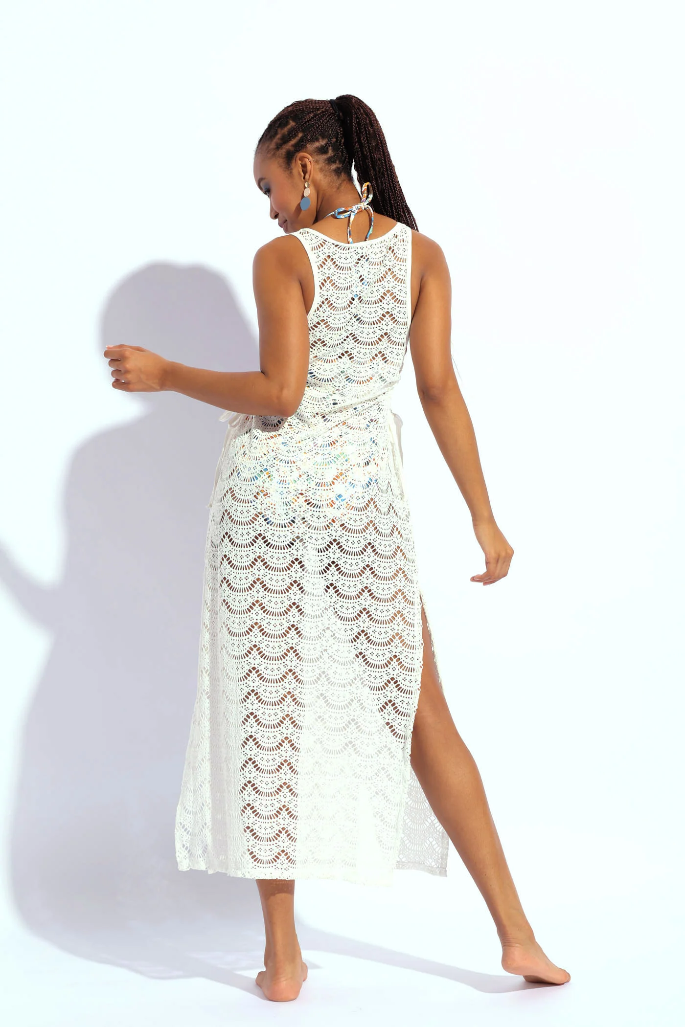 Crochet Maxi Dress - White - Image 2