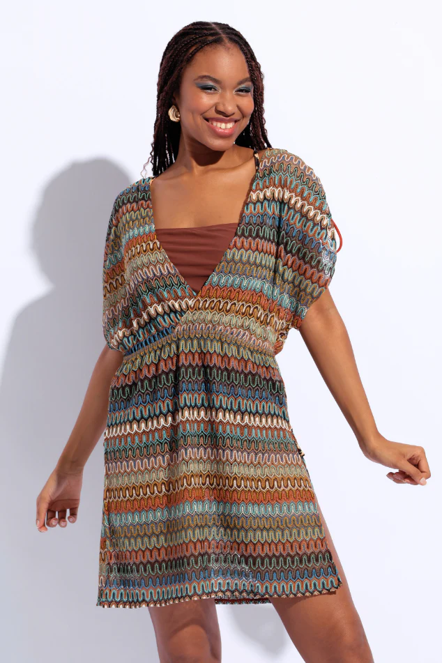 Crochet Mini Kimono - Multi - Image 2