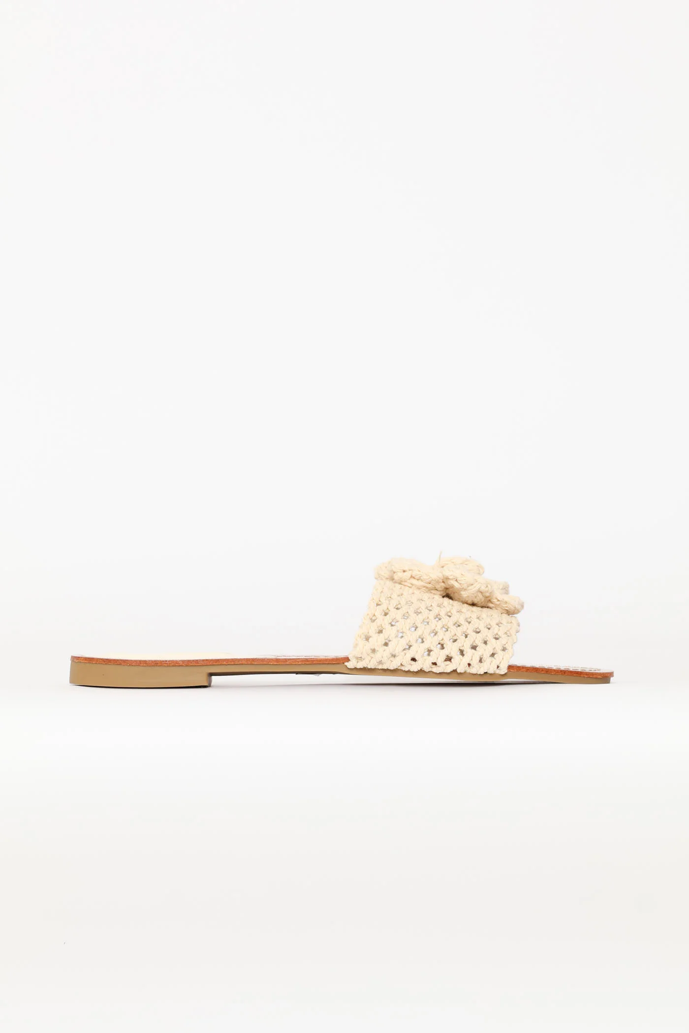 Crocheted Flower Mule Sandal - Off White - Image 4