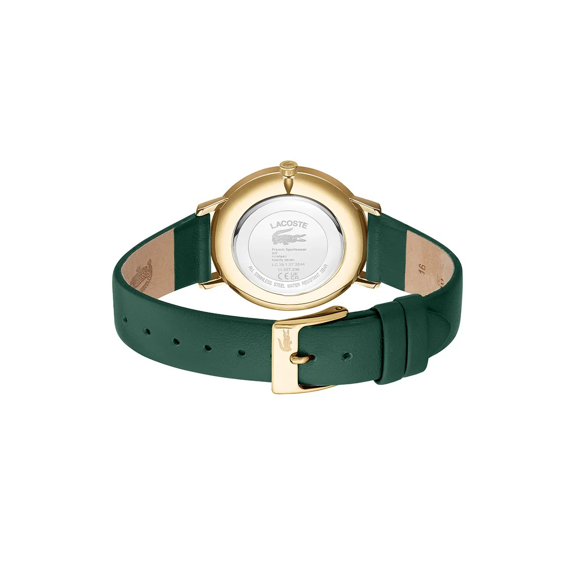 Crocorigin Ip Gold Case Watch With Gold Dial And Green Leather Strap - Image 3