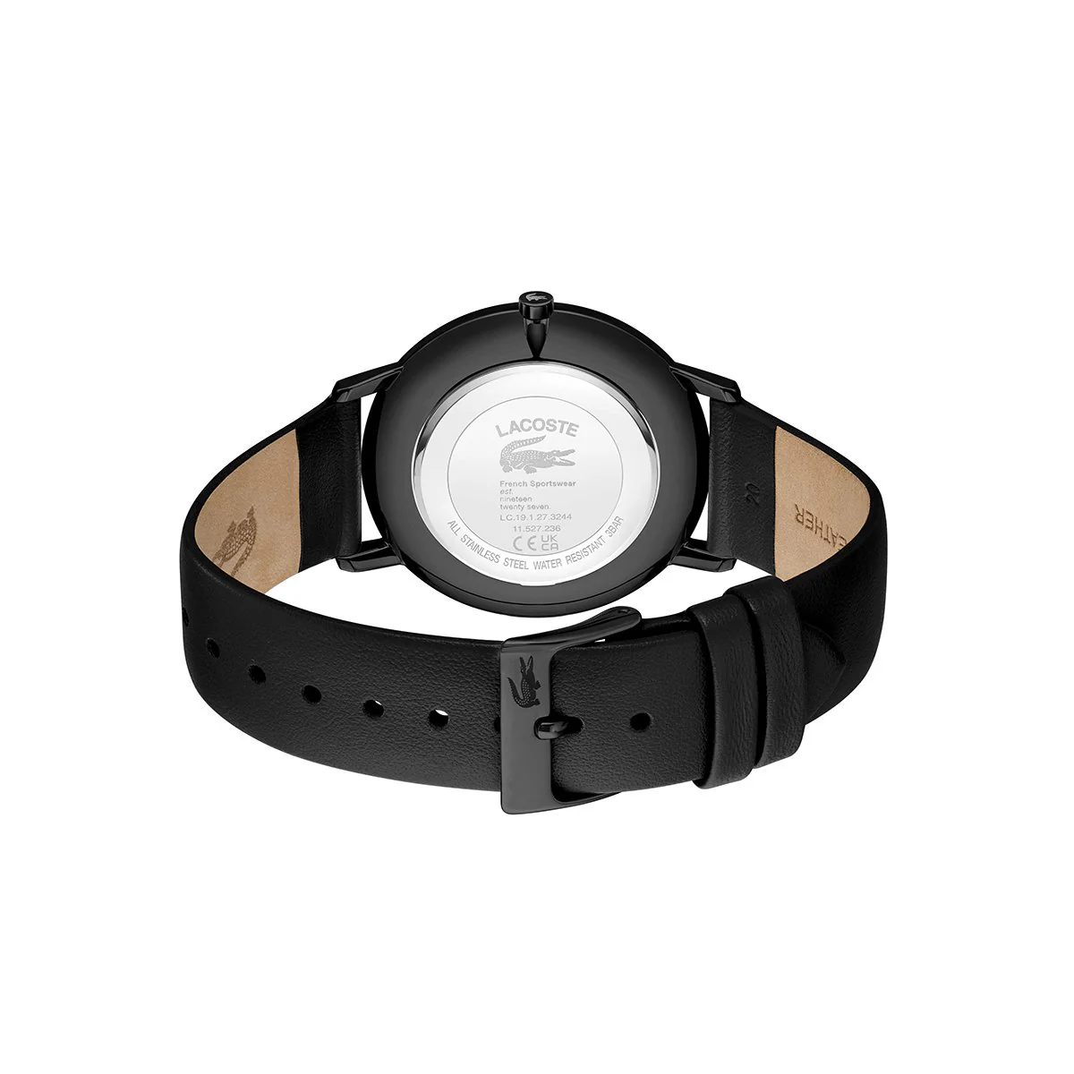 Croc Origin Stainless Steel Case With Blue Dial And Black Leather Strap - Image 3