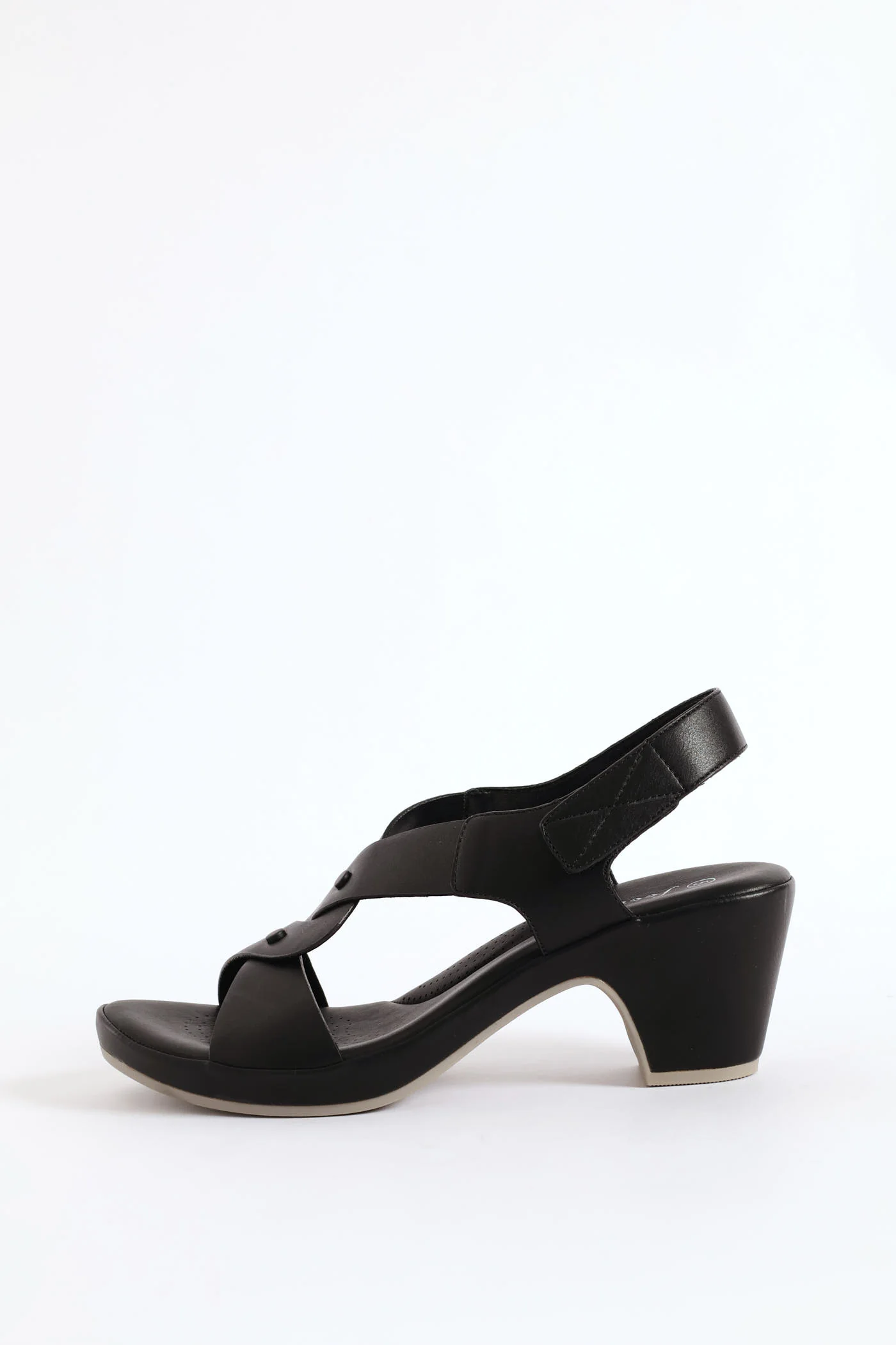 Cross Strap Heel - Black - Image 4