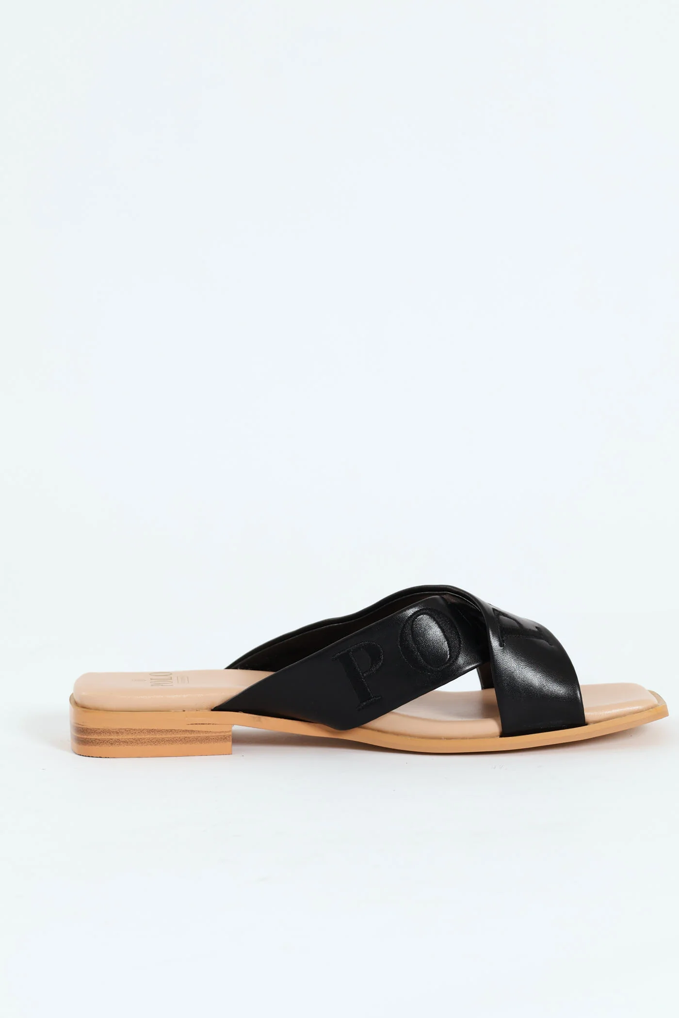 Cross Strap Mule Sandal - Black - Image 4