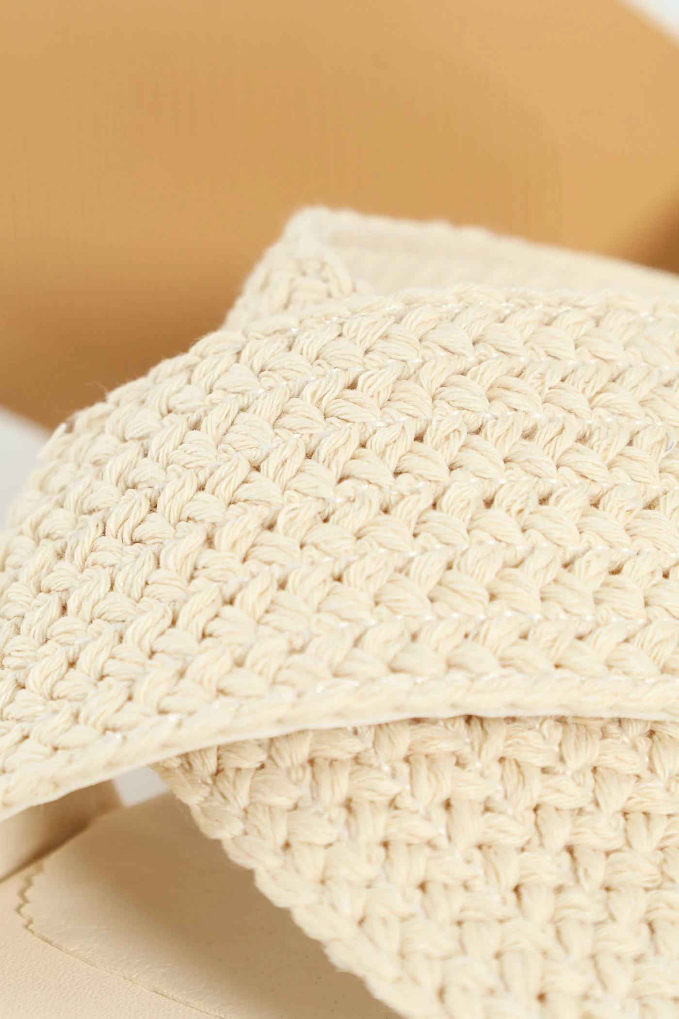 Cross Strap Weave Heeled Sandal - Cream - Image 5