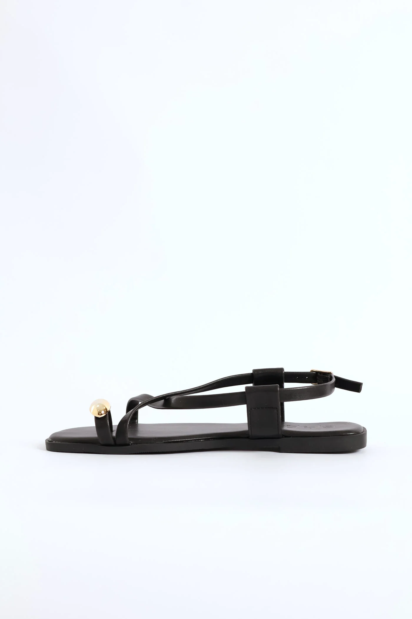 Crosstrap Detail Toe Post Sandal - Black - Image 5