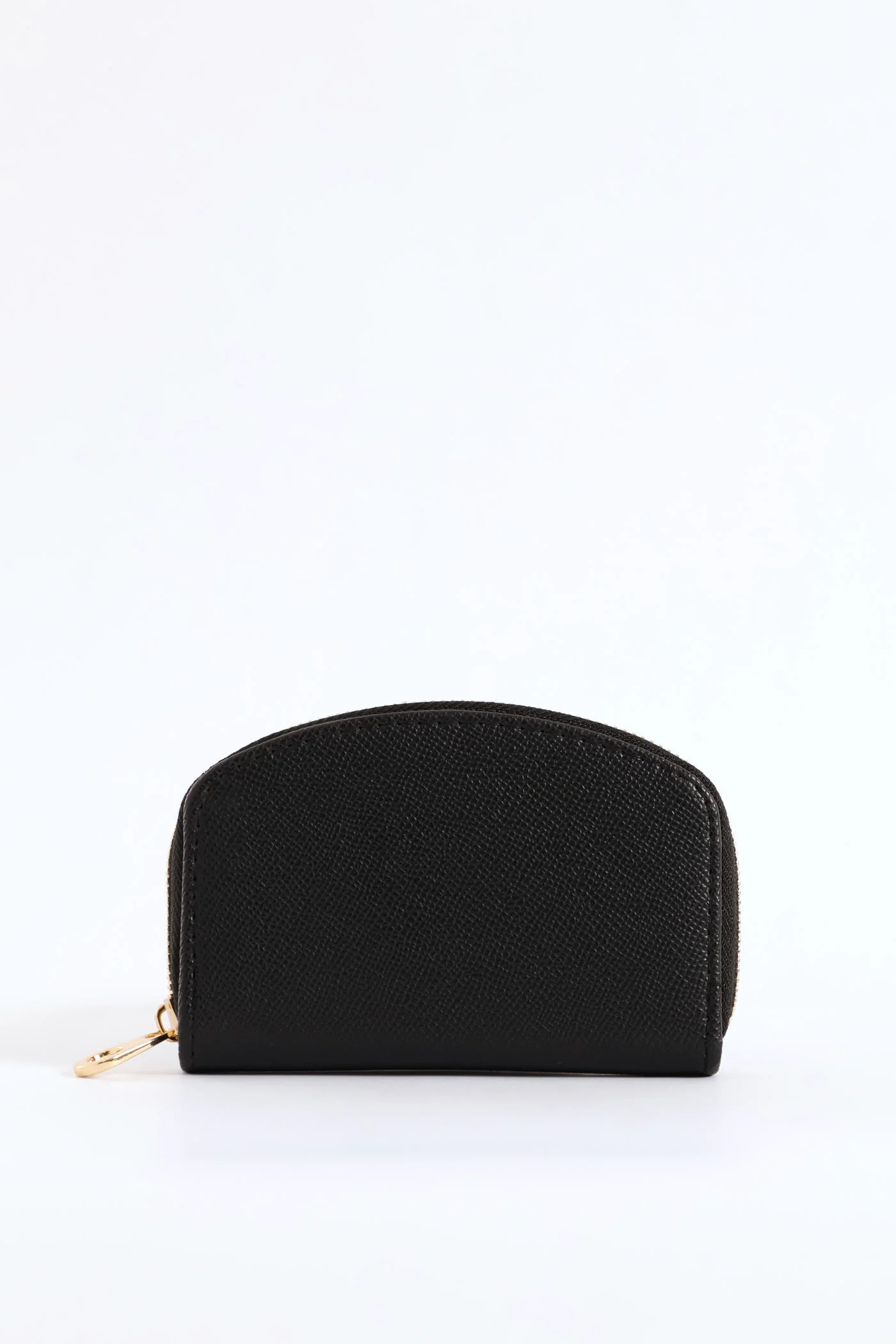 Curved Zip Around Purse - Black - Image 4