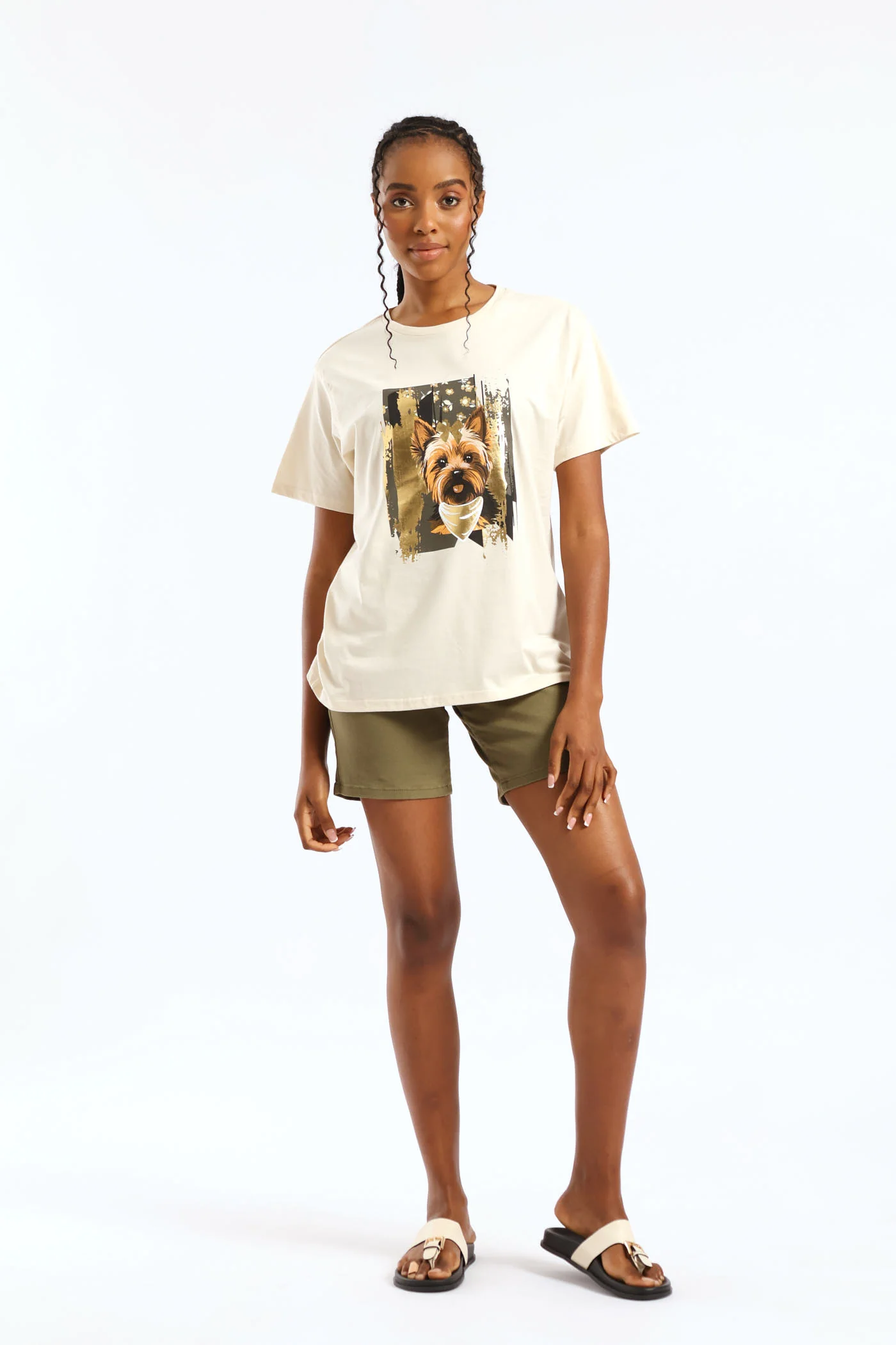 Cute Dog Foil Tee - Fawn - Image 5