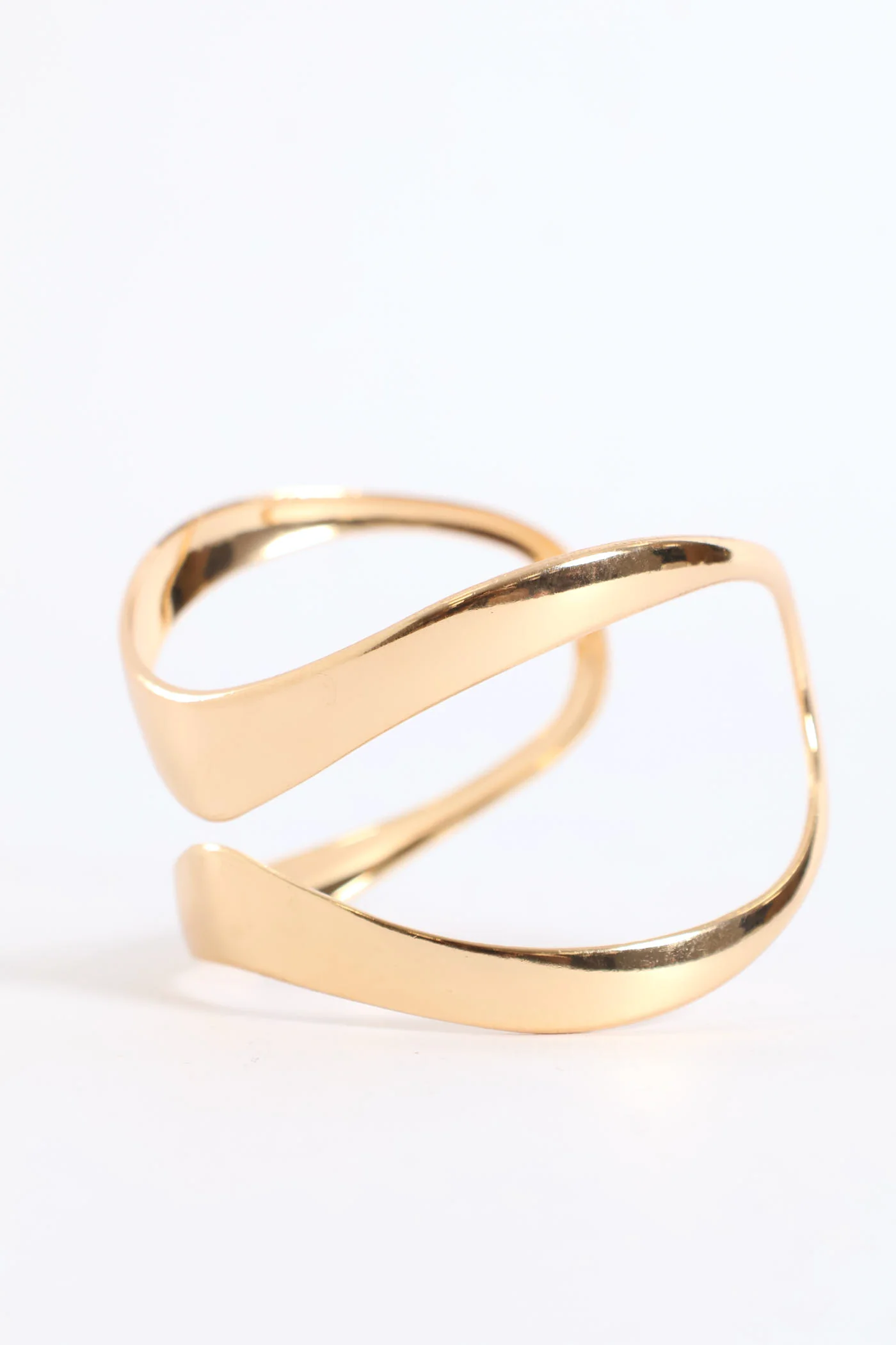 Cutout Curved Cuff Bracelet - Gold - Image 2