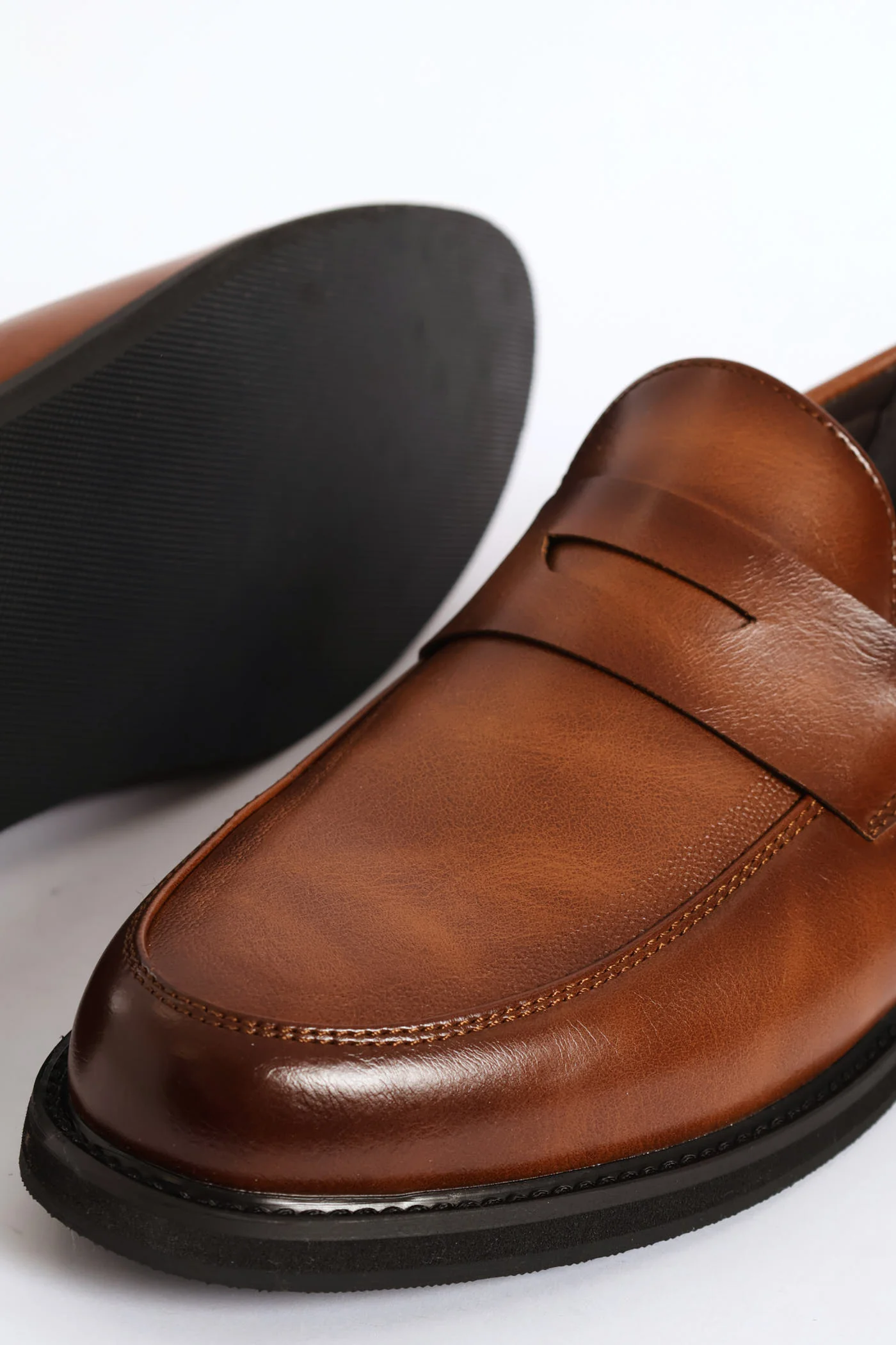 Cutout On Upper Band Slip On Formal Shoe - Tan - Image 2