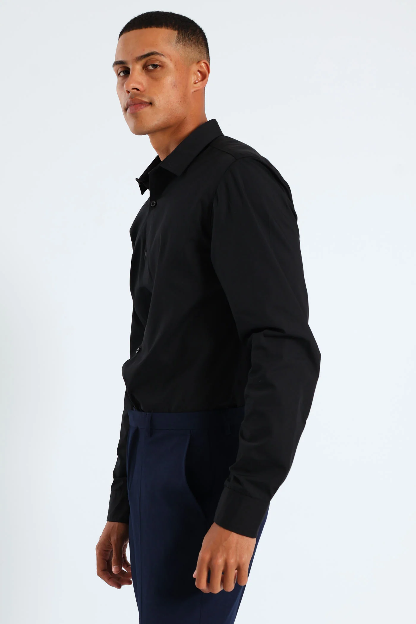 Easy Care Long Sleeve Shirt - Black - Image 10