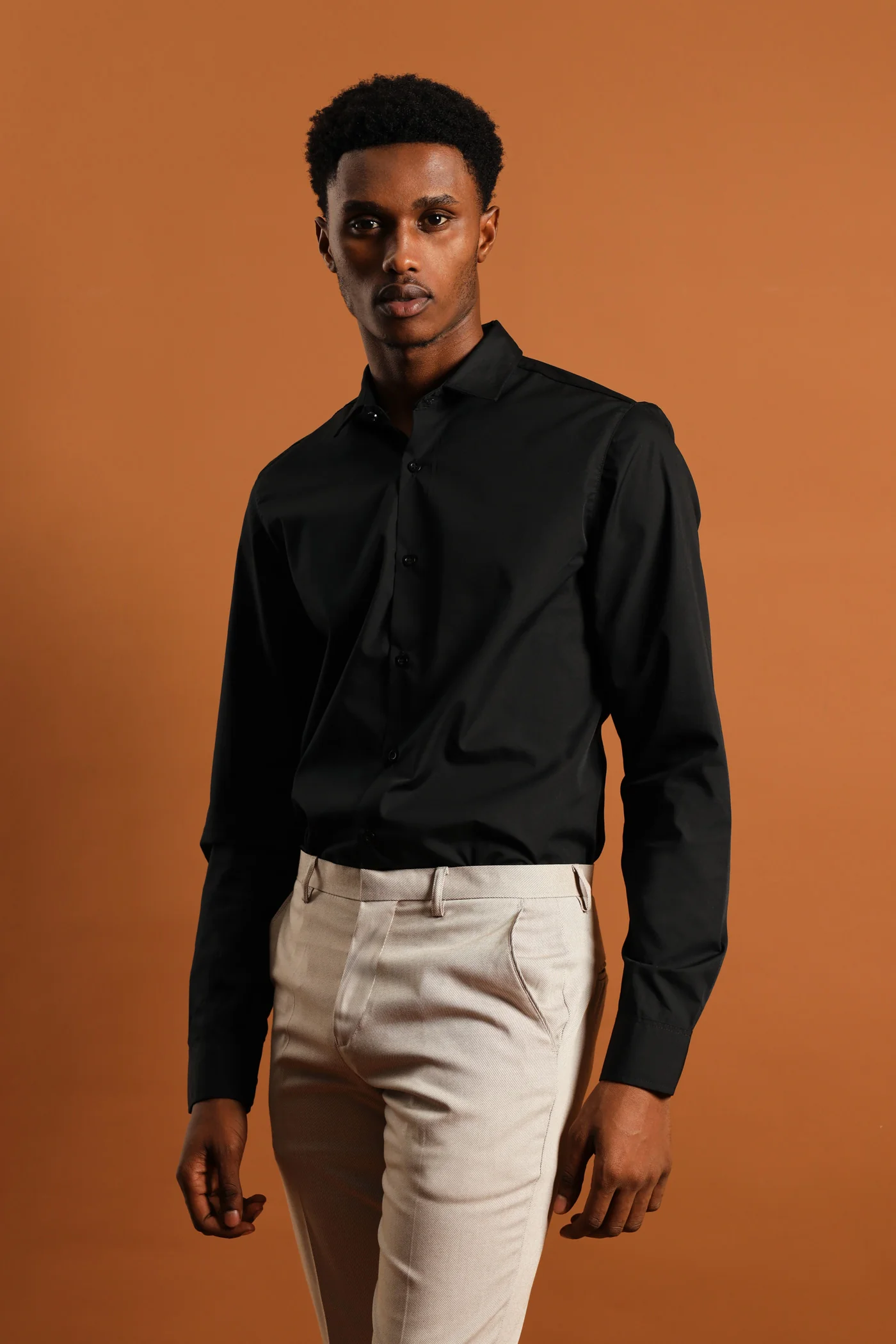 Easy Care Long Sleeve Shirt - Black - Image 2