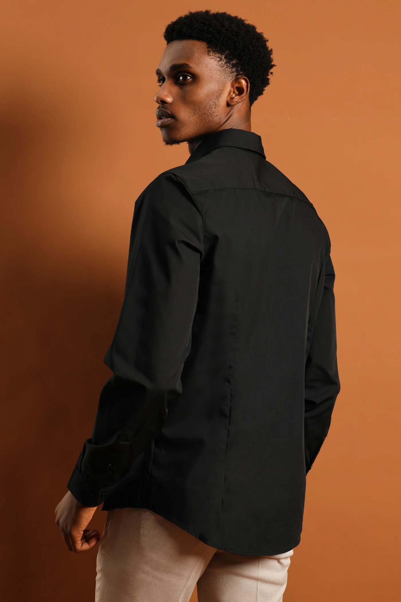 Easy Care Long Sleeve Shirt - Black - Image 4