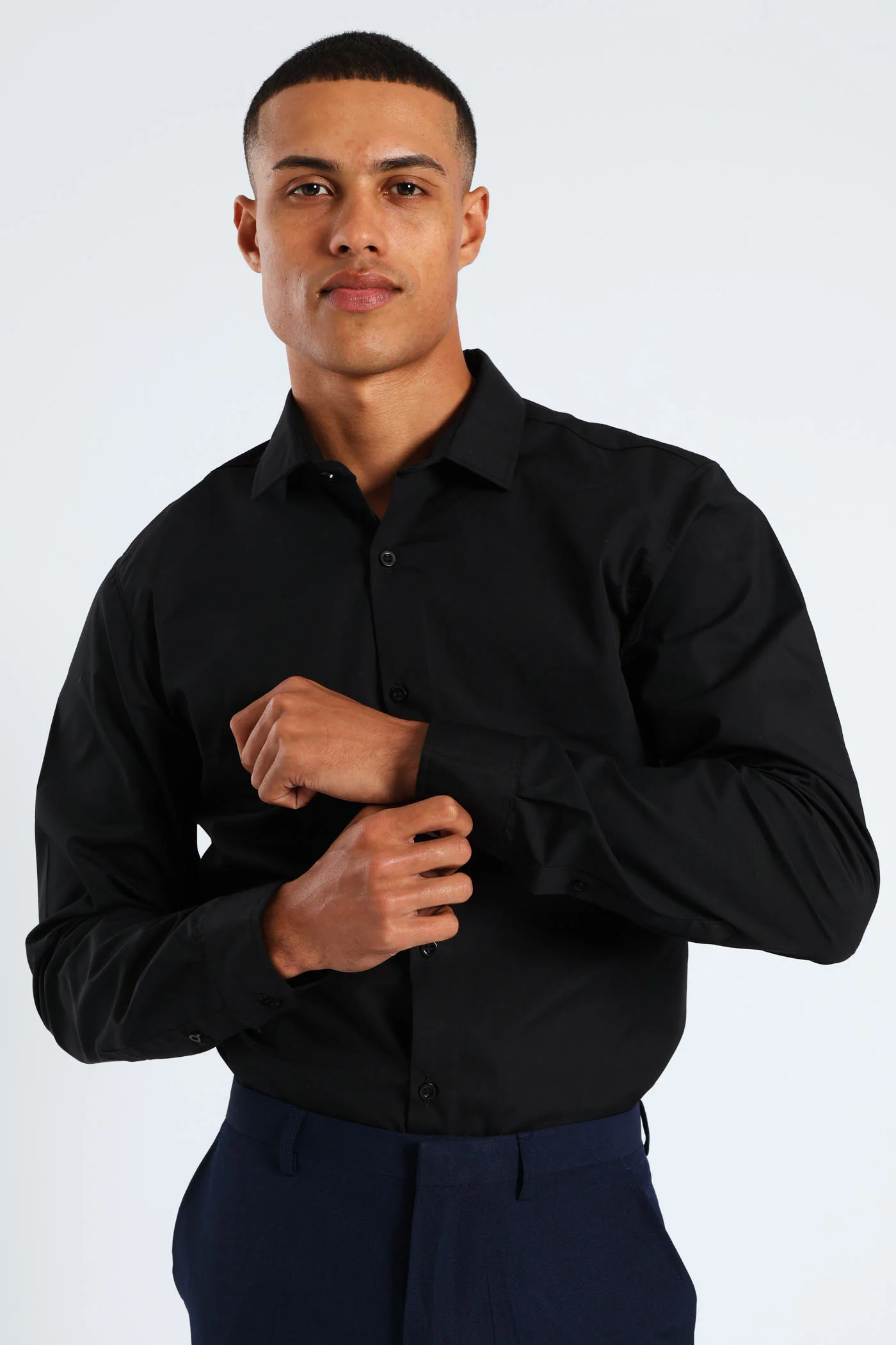 Easy Care Long Sleeve Shirt - Black - Image 6
