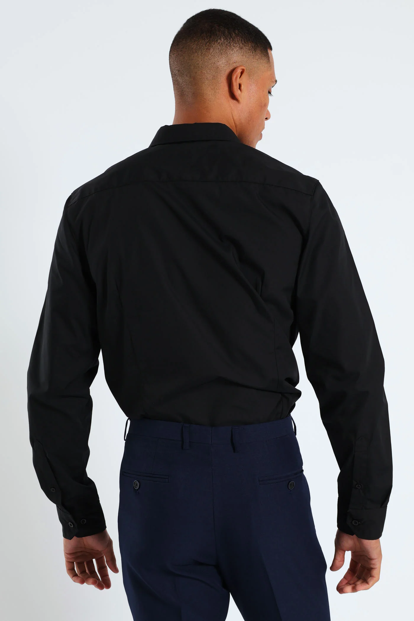 Easy Care Long Sleeve Shirt - Black - Image 8