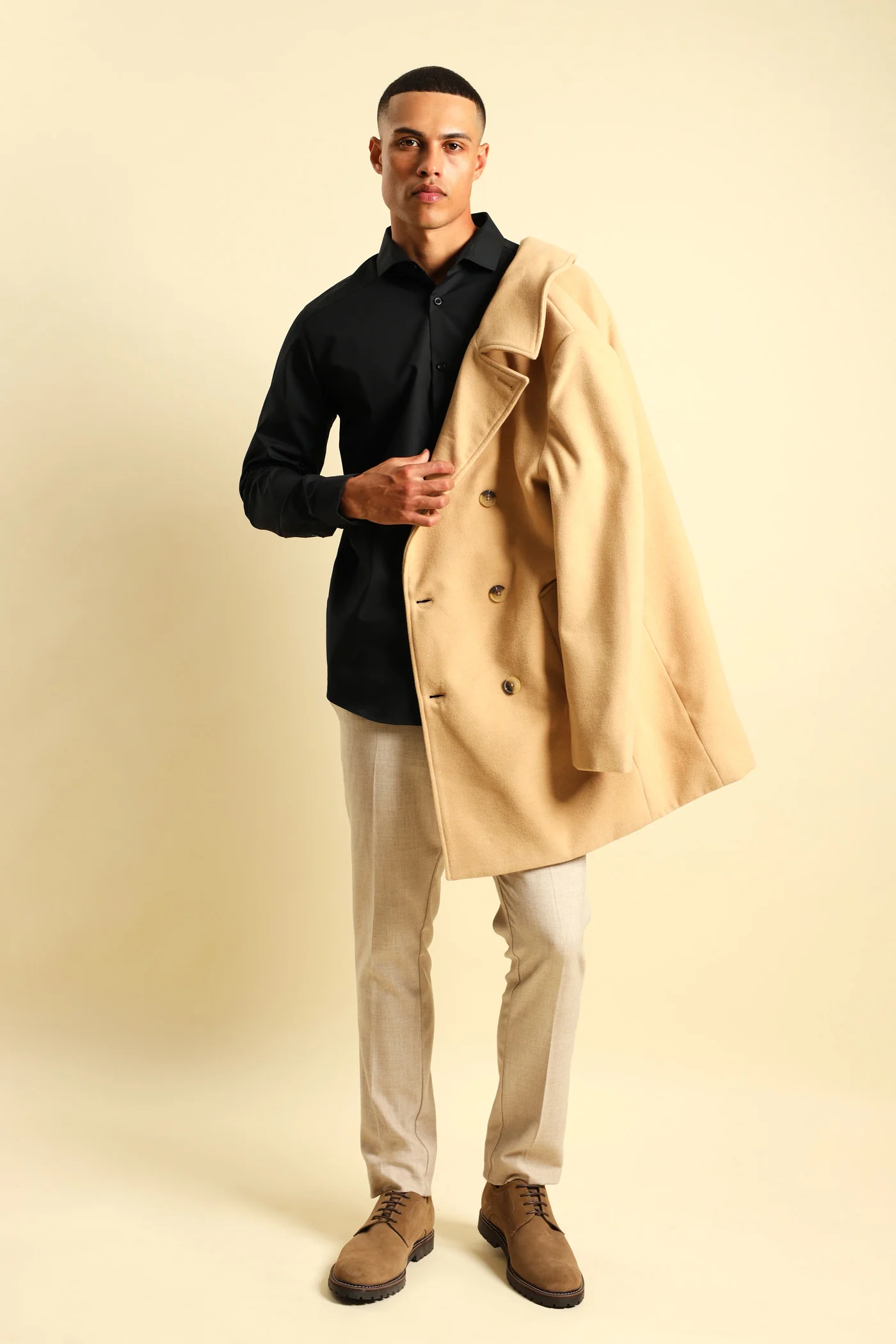 Panel Shoulder Shirt - Black - Image 6