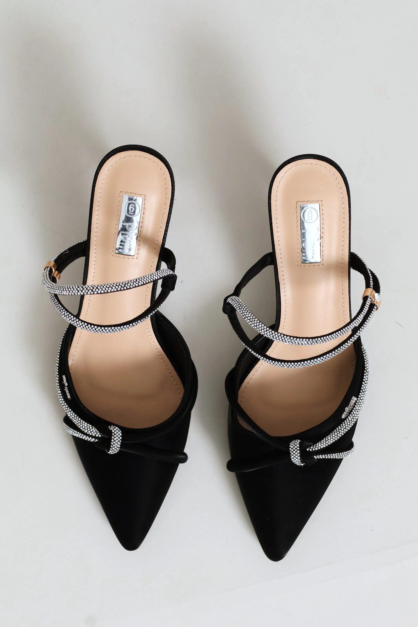 Daimond Strap Sandal Heel - Black - Image 3