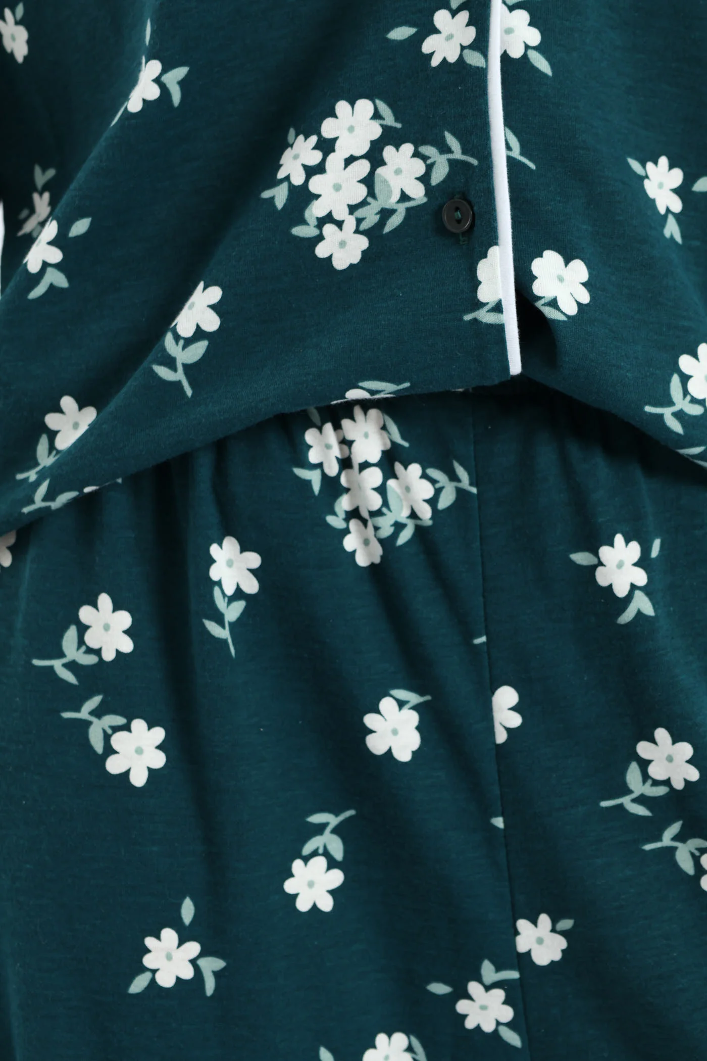 Daisies Knit Button Through & Pant Set - Dark Green - Image 4